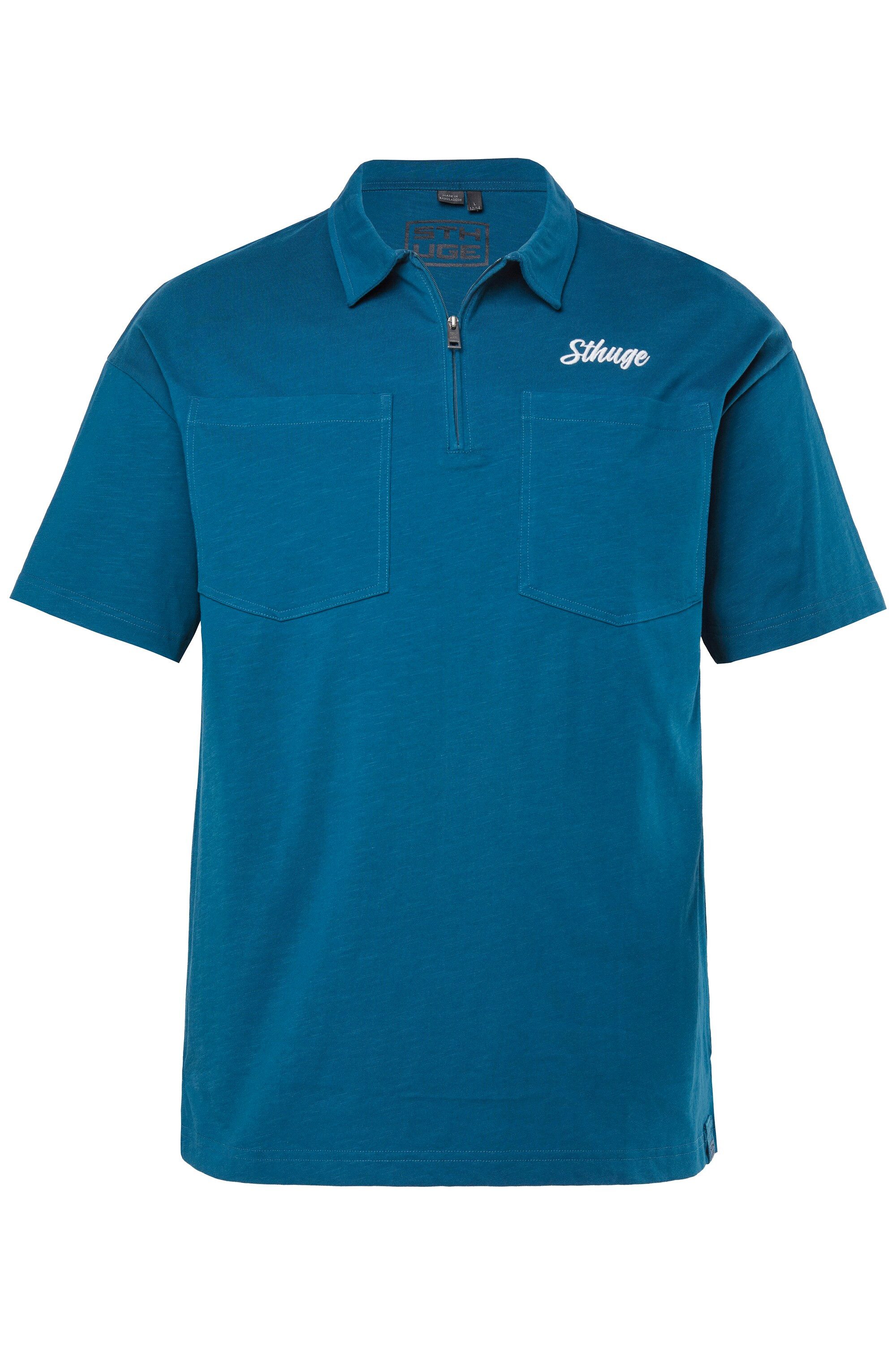 STHUGE Poloshirt Poloshirt Halbarm Zipper bis 8 XL