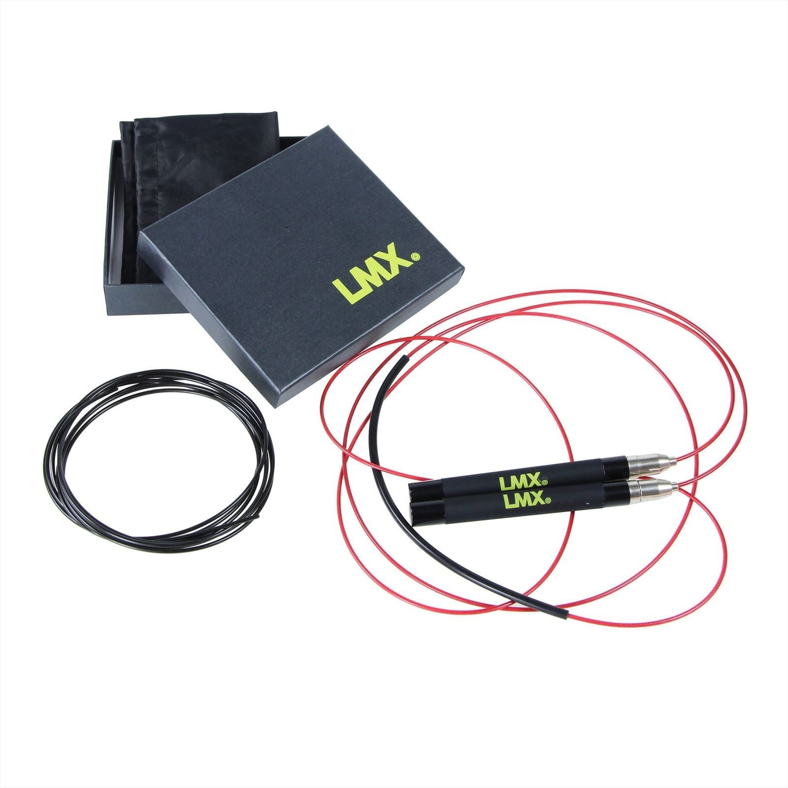 Lifemaxx Springseil Lifemaxx LMX Speed Rope Pro Springseil Schwarz/Rot verstellbar