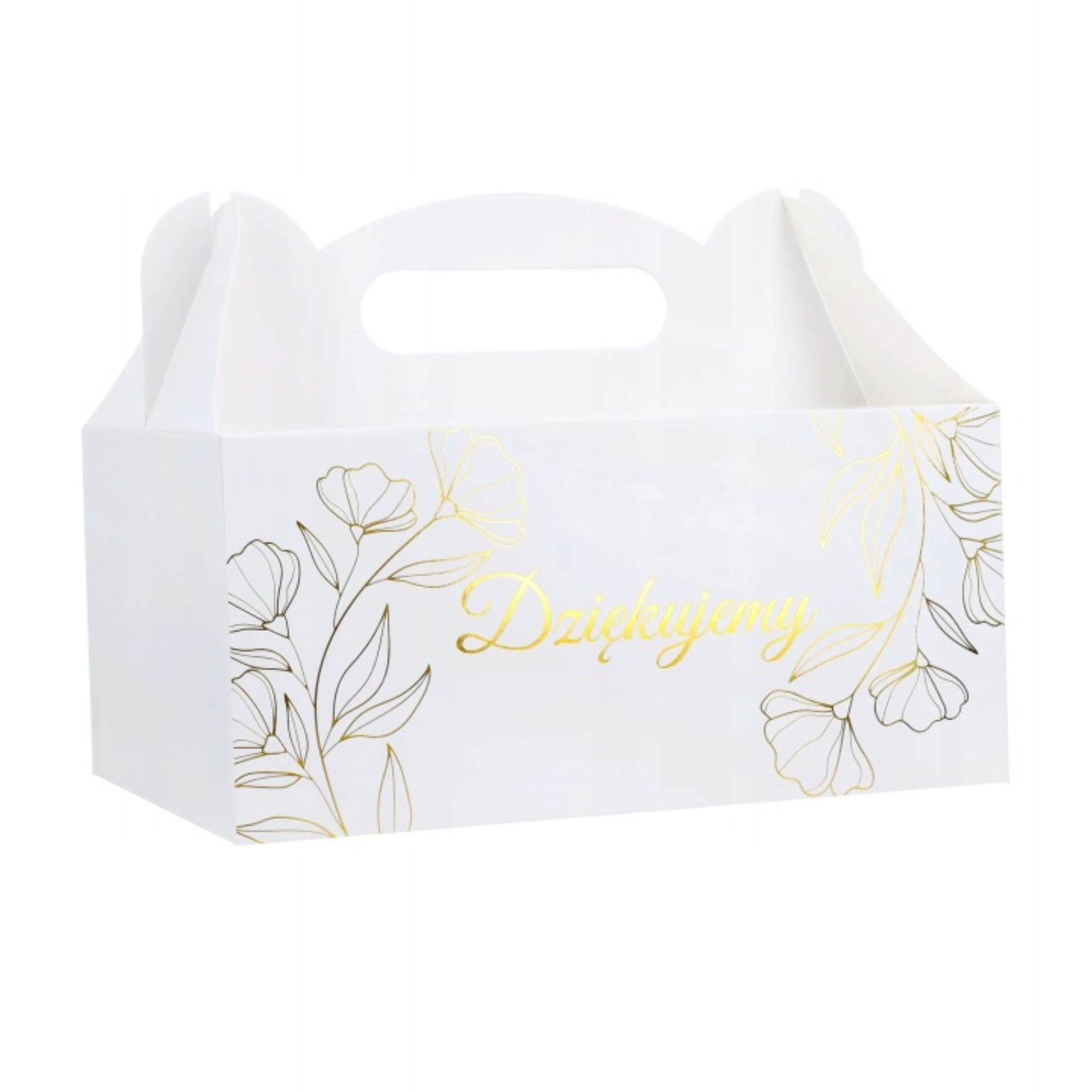Festivalartikel Kommunionskarte Kuchenbox 10x Kommunion Danke Box Weiß Gold Geschenkbox