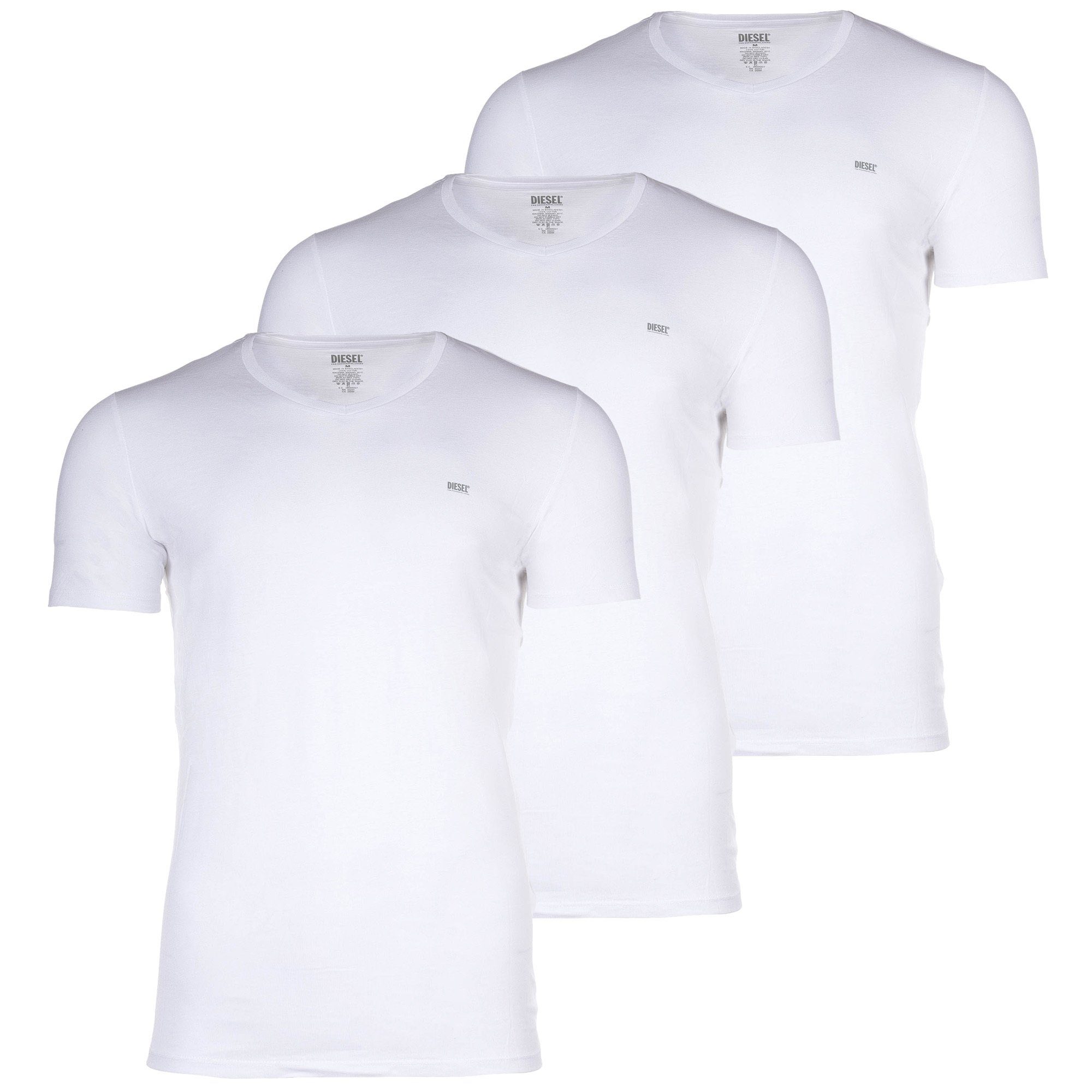 Diesel T-Shirt Herren T-Shirt, 3er Pack - Weiß