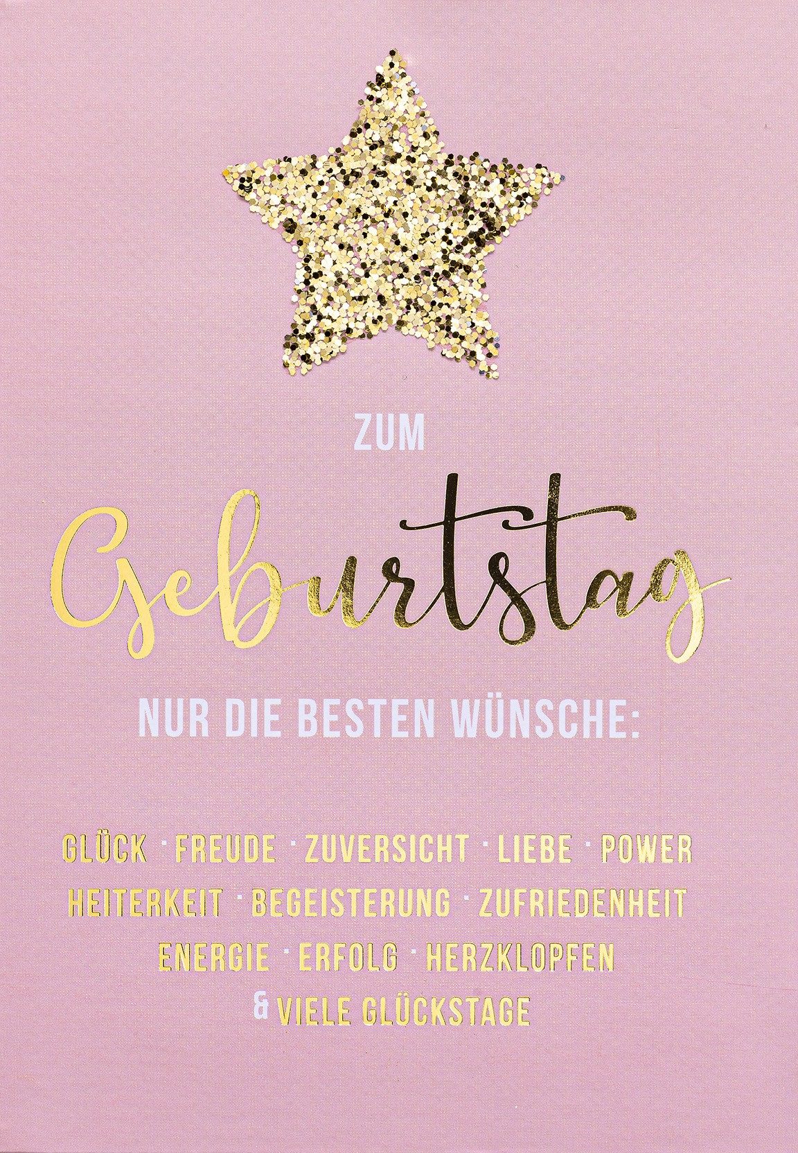 Perleberg Grußkarten Geburtstag - Bling Bling - Glückwunschkarte im Format 11,5x17cm mit