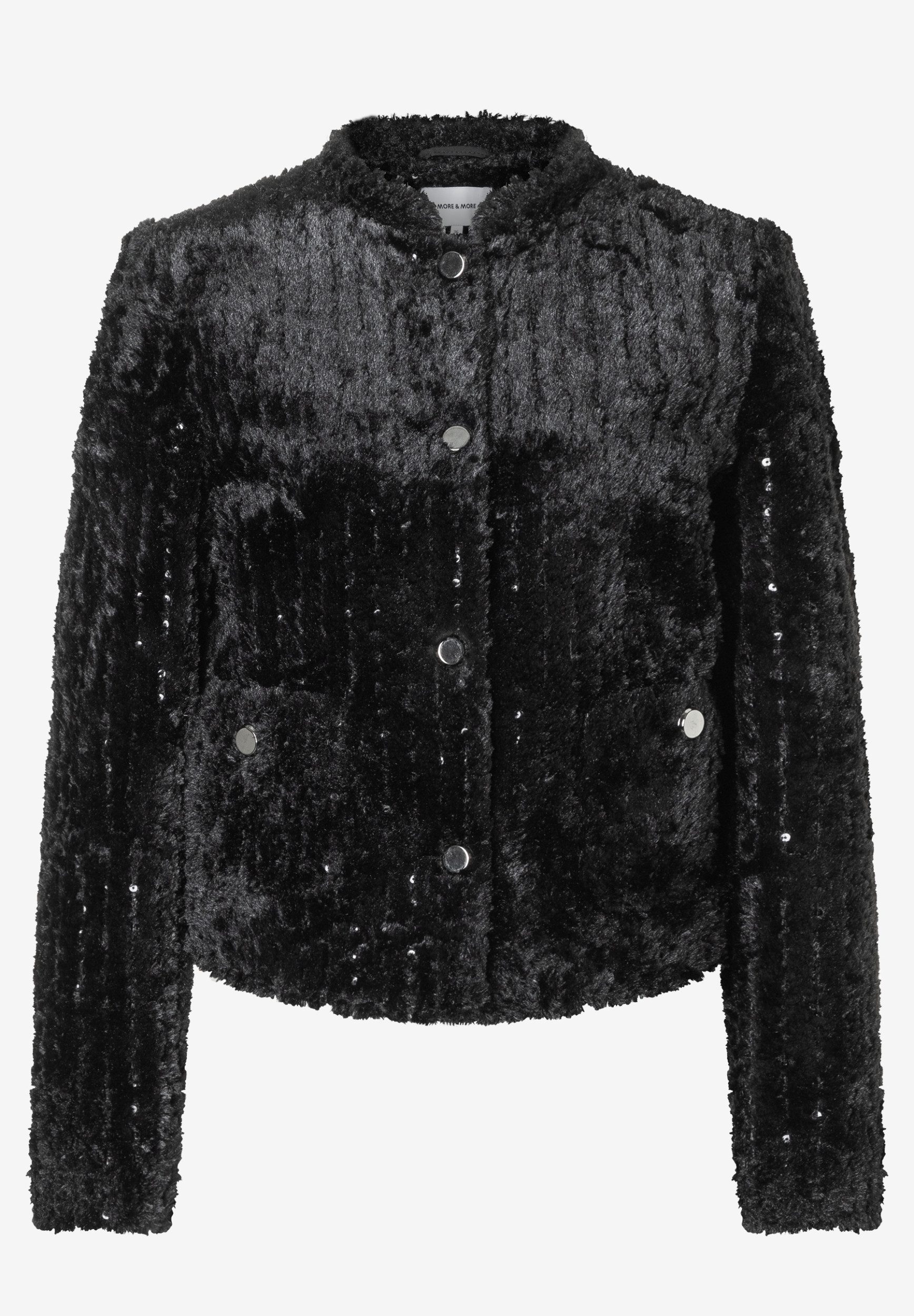 MORE&MORE Blusenblazer Fake Fur Sequin Jacket 0790