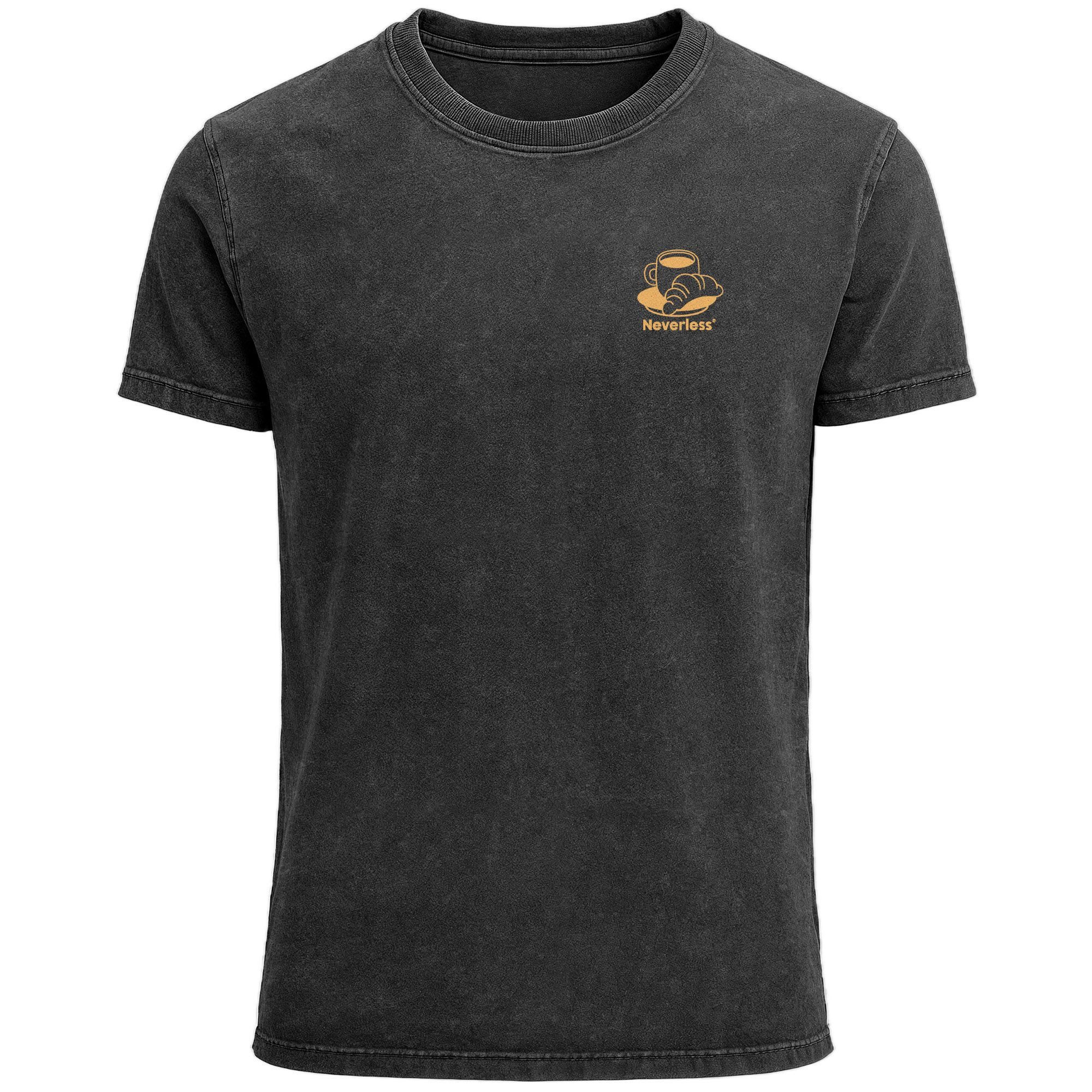 Print-Shirt Herren Vintage T-Shirt Backprint Printshirt Baumwolle Aufdruck Coffee