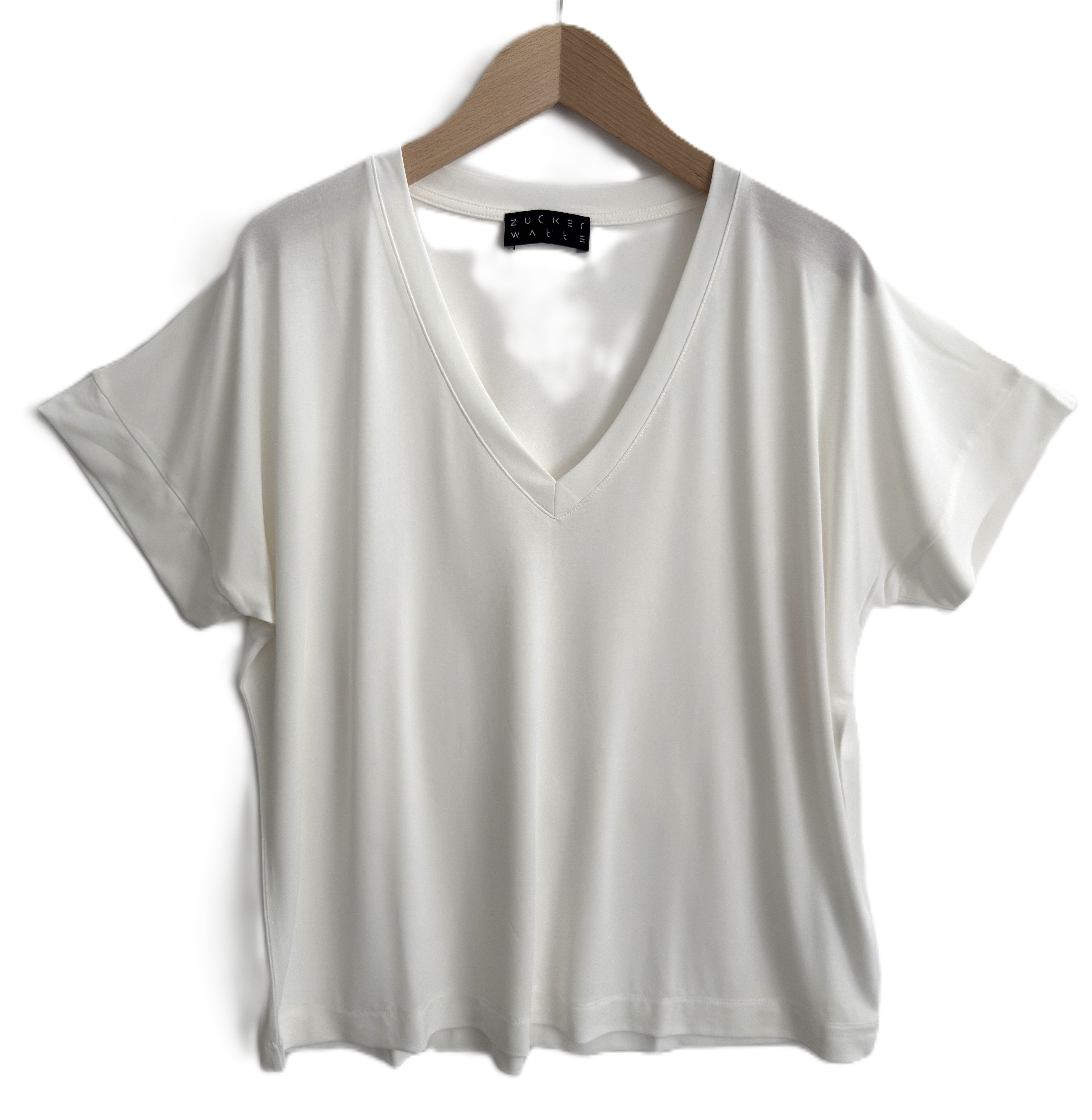 Zuckerwatte V-Shirt bequem geschnitten, aus weicher günstig online kaufen