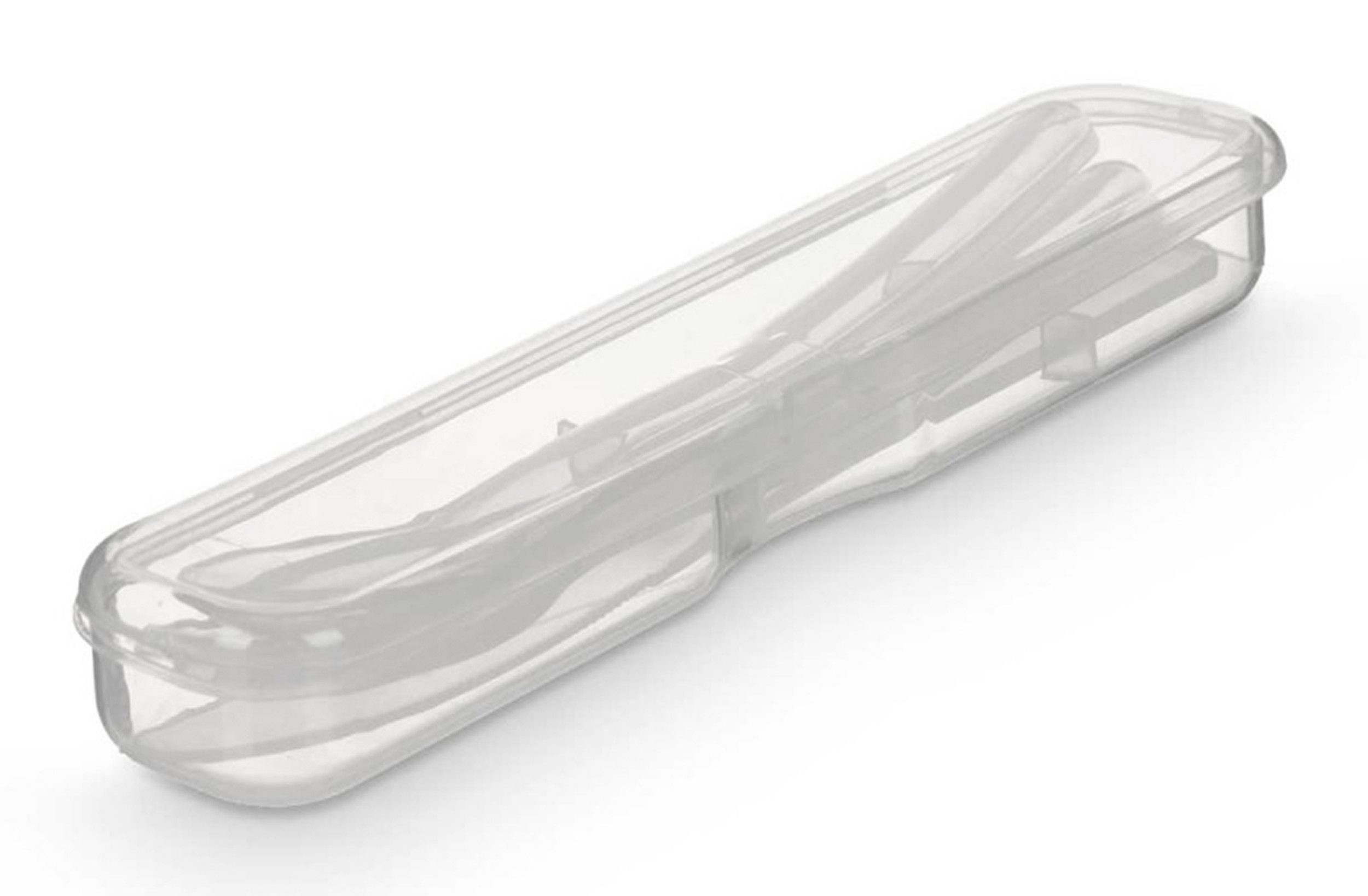 Leknes Besteck-Set REISEBESTECK SET 3-tlg. mit Transportbox To Go Messer Gabel Löffel 29, 1 Personen, Mehrweg Weiß Camping Besteck Reise