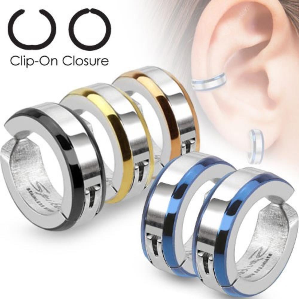 Order & Smile Schmuck Paar Ohrclips Fake Creolen: Ohrclips Klappcreolen "Clip-On" Non-Piercing