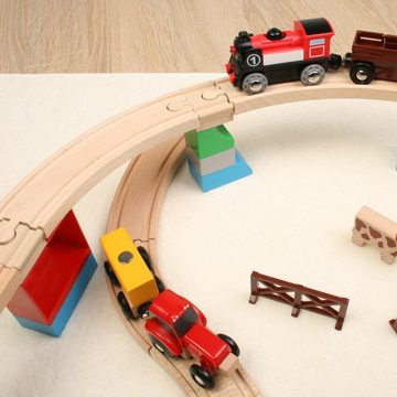 Kreative Feder Spielzeugeisenbahn-Schiene Ausgleichs-Schienen für Holz-Eisenbahnen & Baukasten-Systeme, (Set, 10-tlg), aus Bio-Kunststoff; kompatibel mit Eichhorn, Brio, Lego Duplo