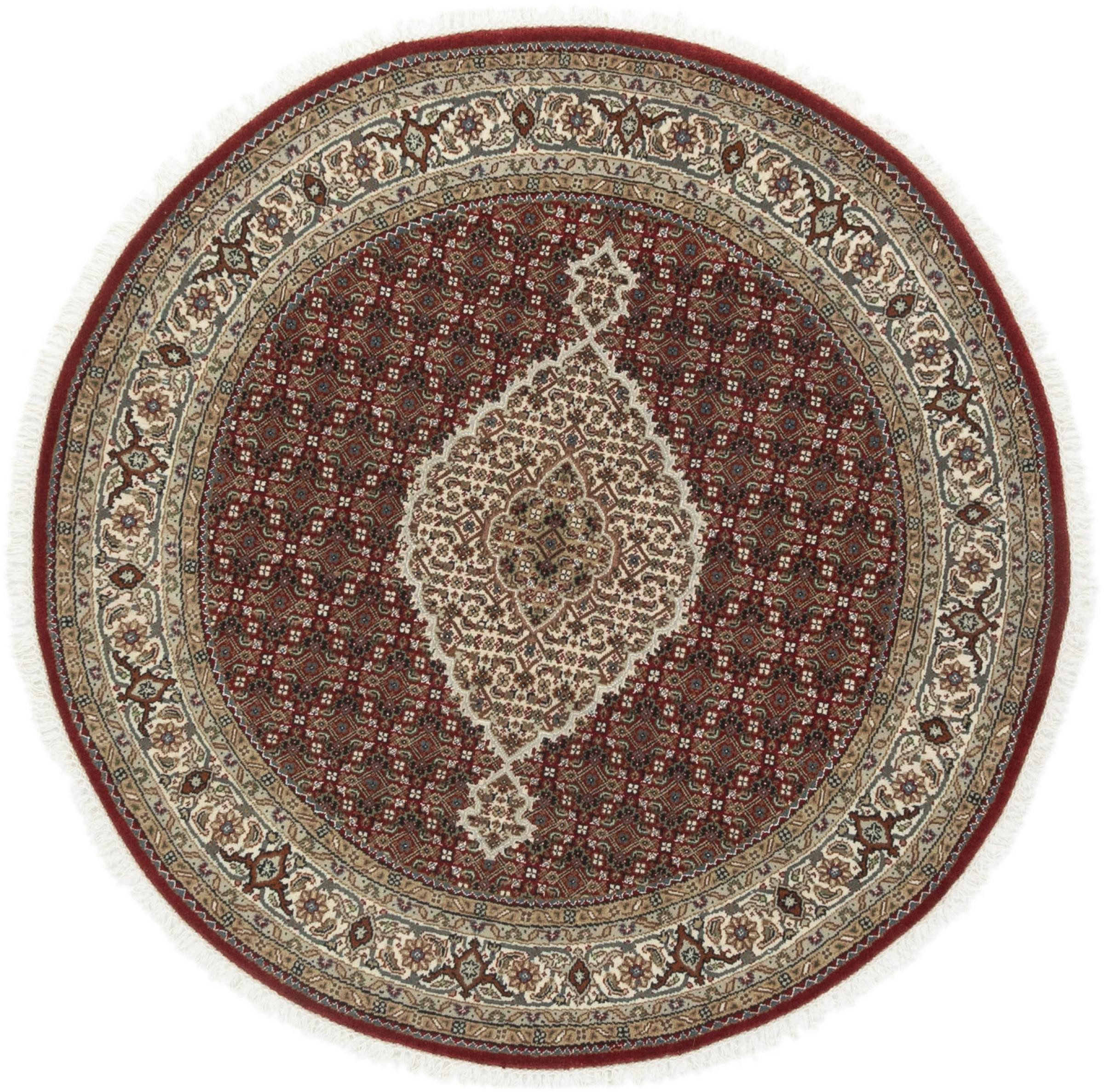 Nain Trading Orientteppich Indo Mir 152x155 Handgeknüpfter Orientteppich Rund, rund, Höhe: 12 mm