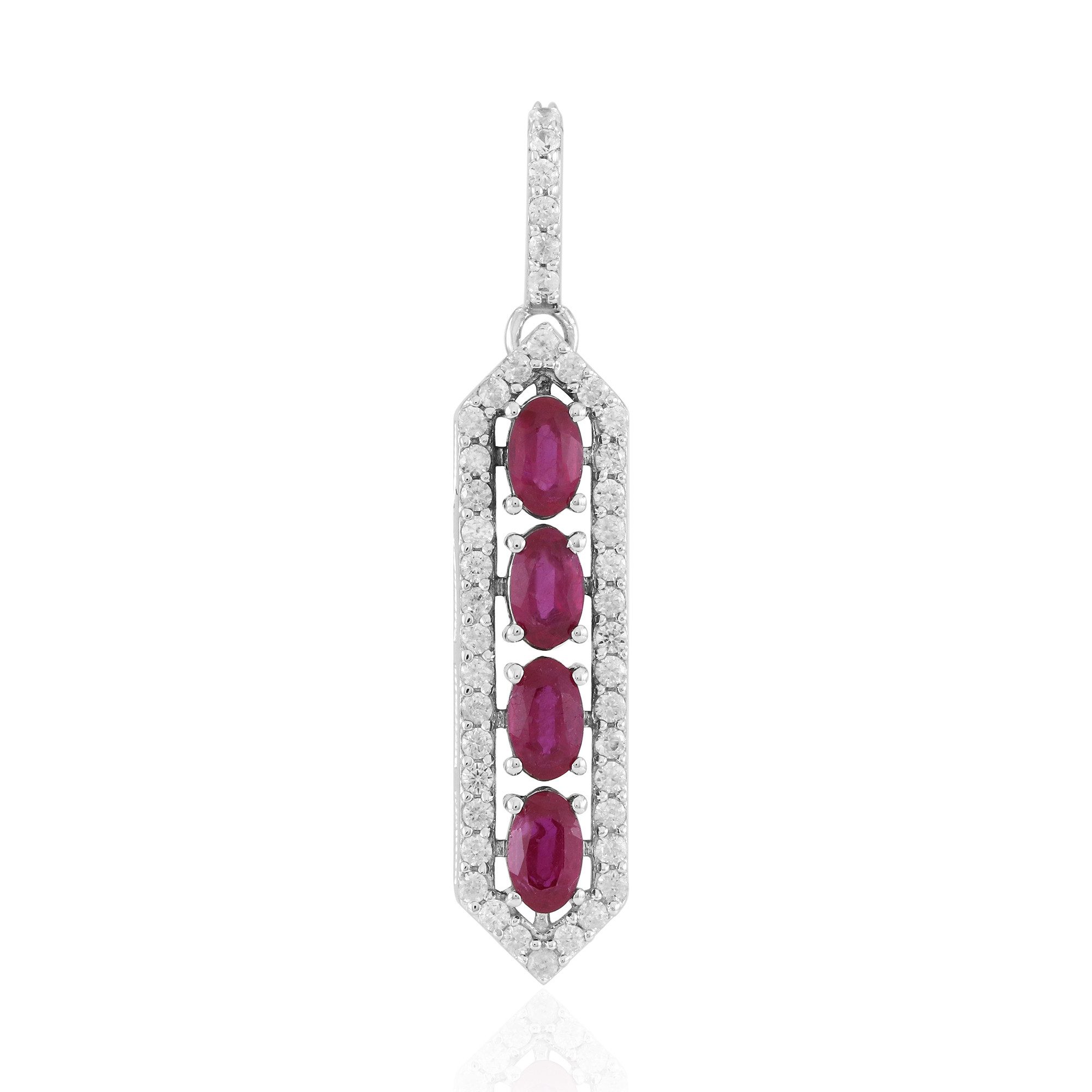Cavill Kettenanhänger Anhänger aus Madagaskar-Rubin und Rhodium-Silber (1-tlg)