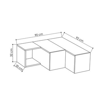 Decortie Compact TV-Ständer, (bis 50,00 Zoll, Moderner TV-Ständer TV-Element Mit Wandregal, 90,6 x 94,2 x 31,4 cm)