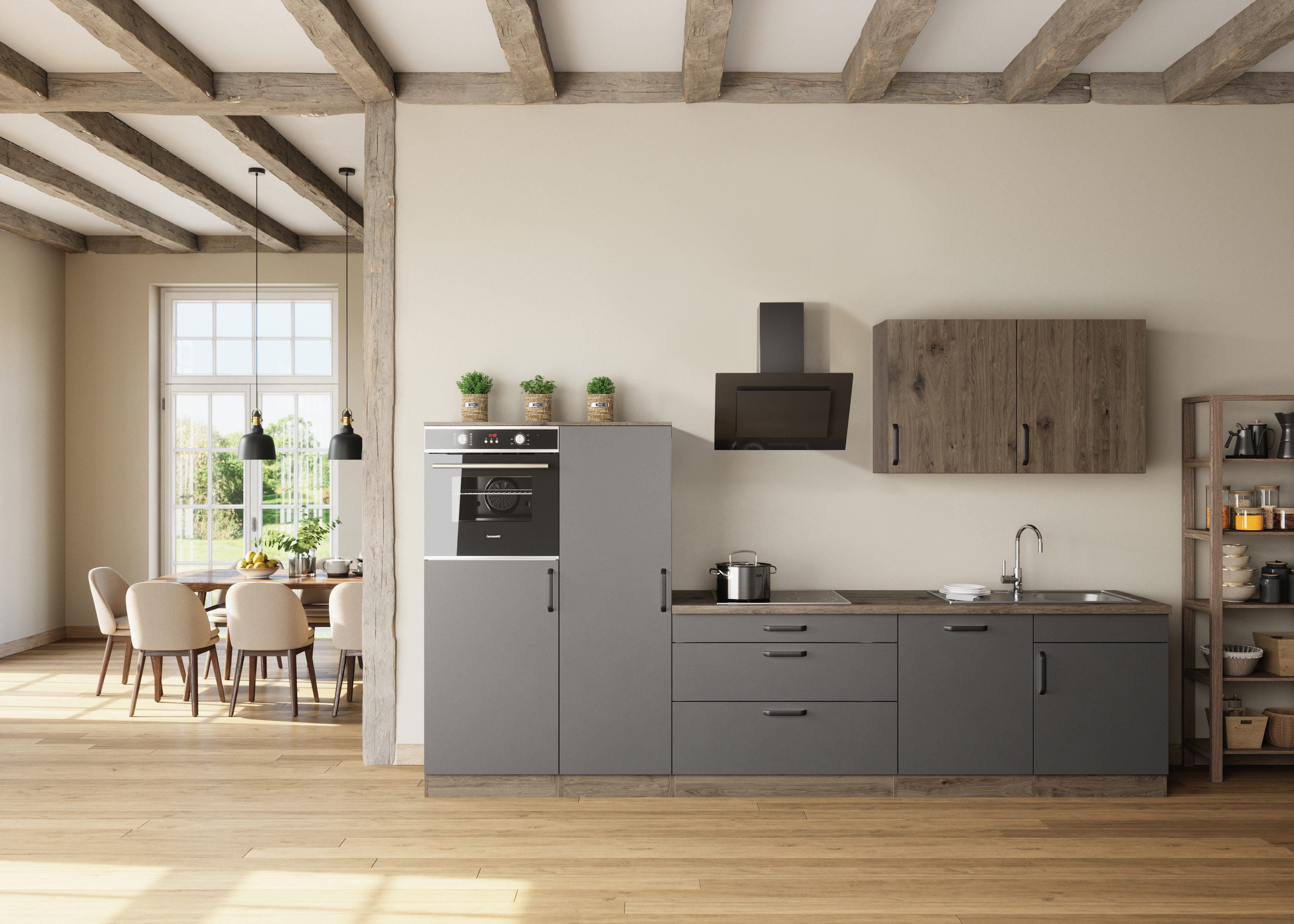 wiho Küchen Küchenzeile Elba, wahlweise mit Hanseatic E-Geräten, Breite 330 günstig online kaufen