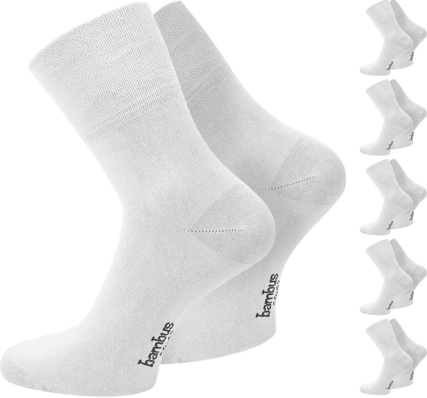 normani Basicsocken Viskose seidenweich Weiß 6 Paar Kurzschaft Bambus-Gesundheitssocken (6er-Set, Paar) 6 durch