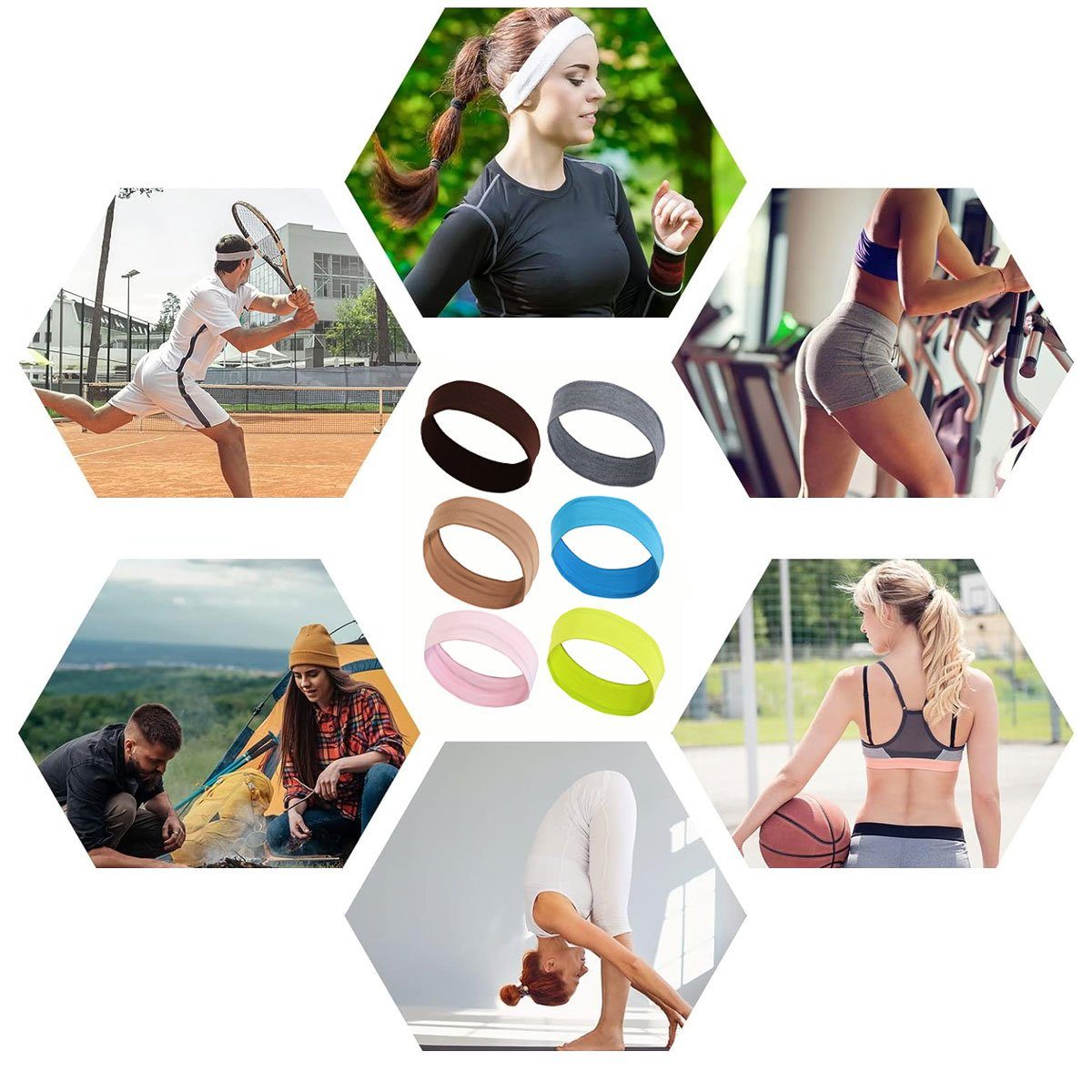 Haarband Pilates Sport Jormftte Yoga-Baumwoll-Stirnbänder,Stretch-Schweißband,für Mehrfarbig3
