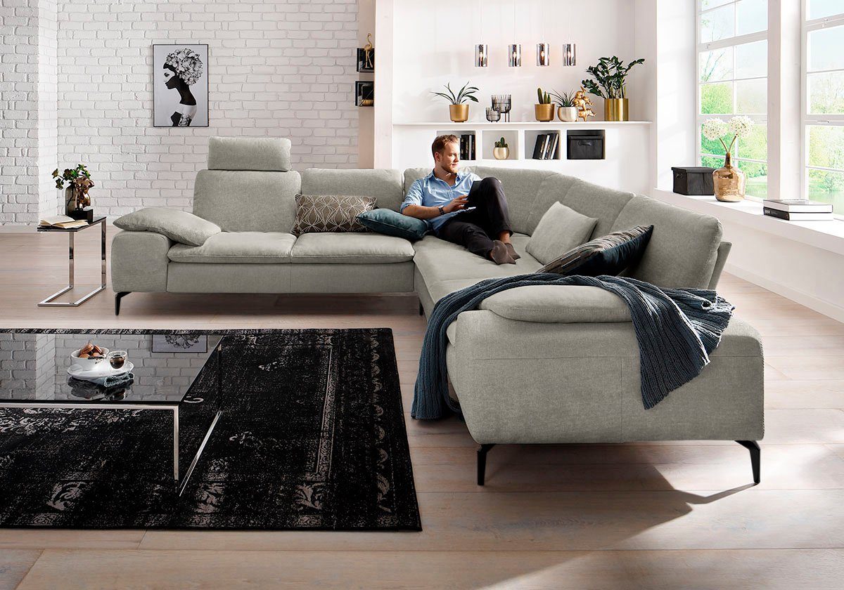 W.SCHILLIG Ecksofa valentinoo, Designsofa, elegant und bequem, L-Form, Set, mit Sitztiefenverstellung, Breite 318 cm