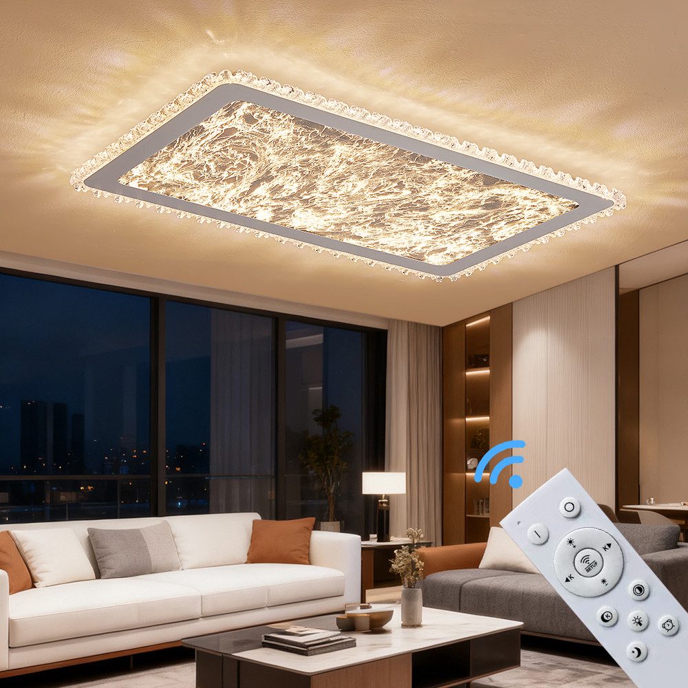 Eurohandisplay LED Deckenleuchte LED Deckenleuchte mit Fernbedienung Lichtfarbe Helligkeit einstellbar, LED fest integriert, Neutralweiß, Kaltweiß, Warmweiß, Lichtfarbe und Helligkeit einstellbar
