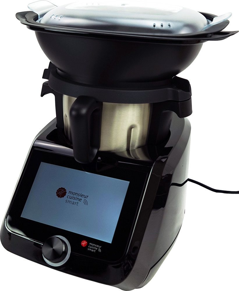 SilverCrest Küchenmaschine mit Kochfunktion Monsieur Cuisine Smart Limited Edition SKMS 1200 C1 Schwarz Black, 1200 W, 4,5 l Schüssel, WLAN-Funktion: für monatliche Rezepte-UpdatesII