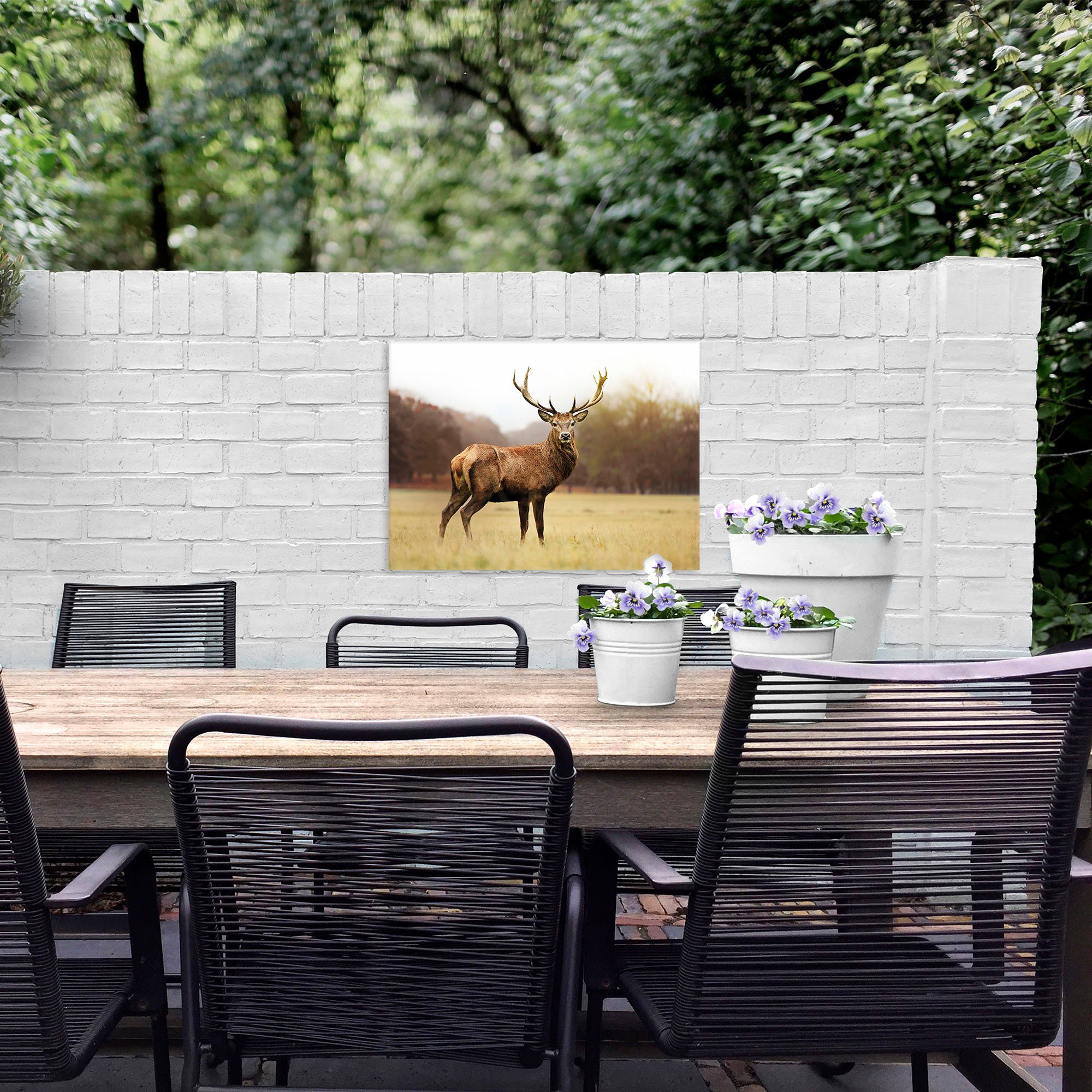 Art for 50x70cm, home Leinwandbild Outdoor St) Hirsch (1 the