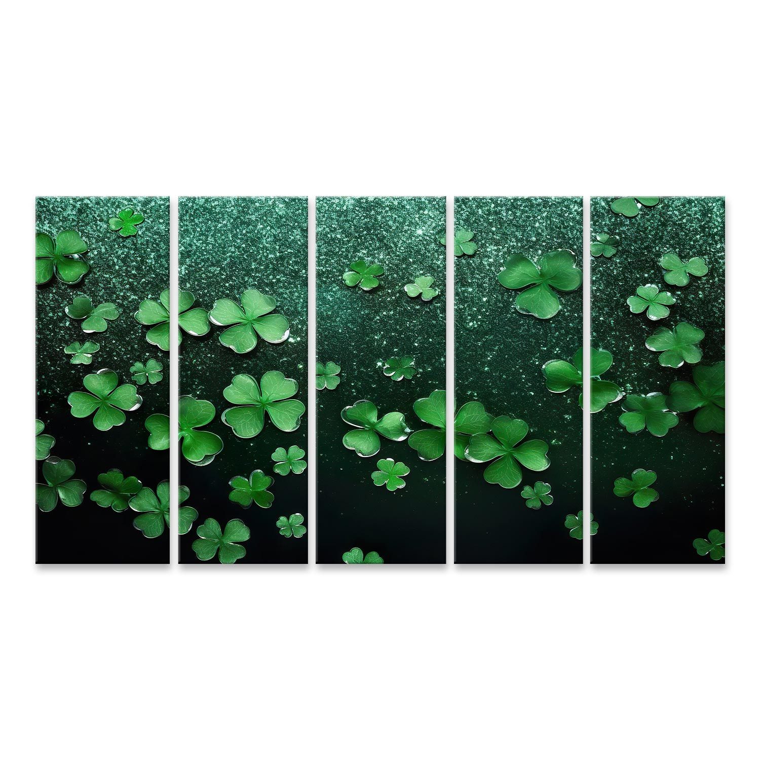 islandburner Leinwandbild St Patricks Day Glitzernde Banner Vorlage Grüne Vierblättrig Bilder