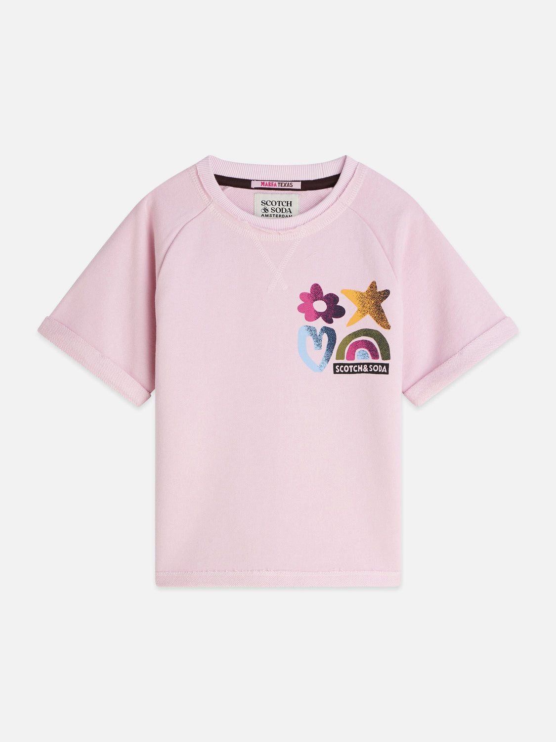 Scotch & Soda T-Shirt Scotch & Soda Kids Sweatshirt „Front & Back Artwork“ – Lilac Snow