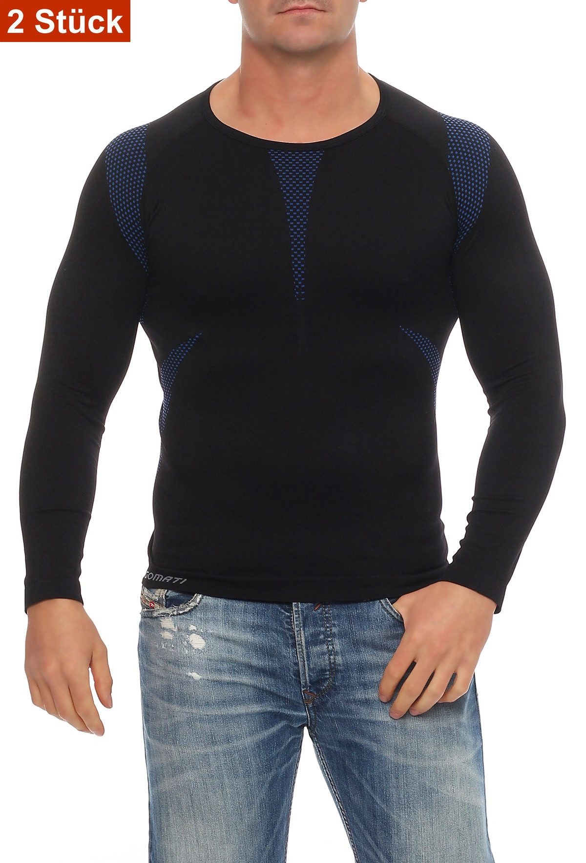 Cocain underwear Lange Unterhose Herren Thermo Unterwäsche Unterhose lang langes Unterhemd Ski Motorrad (Set, Spar-Packung, 2-St., Mehrfachpackung) hochfunktionelle Membrantechnologie