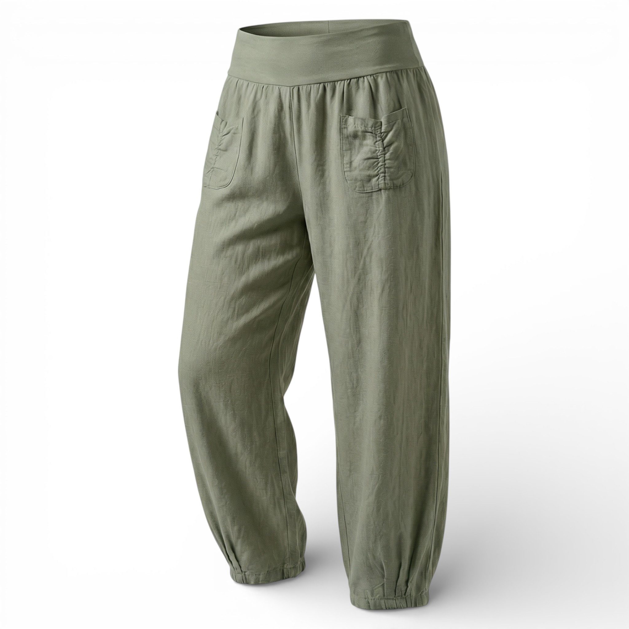 OriginalYou Leinenhose Sommerliche Leinen Pumphose luftig leichte Schlupfhose luftig & leichtes Leinengewebe, elastischer Bund, in Unifarbe