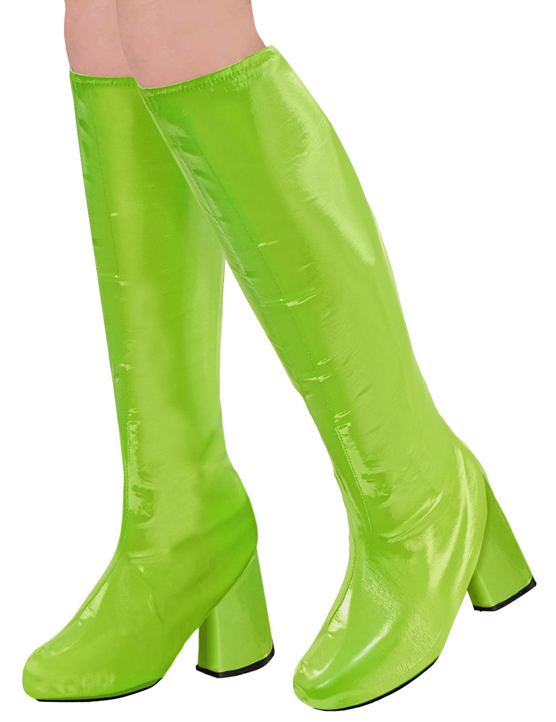 Widmann S.r.l. Kostüm Kniestiefel für Damen 60er oder 70er Jahre Motto Party grün