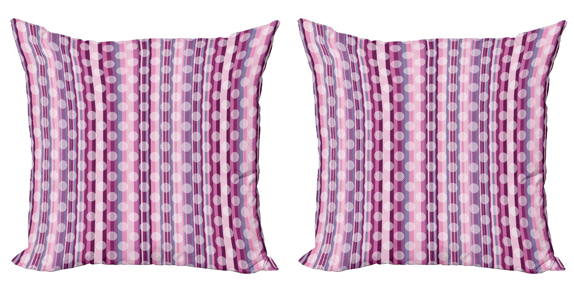 Modern Kissenbezüge Runde Zusammenfassung Accent (2 Stück), Doppelseitiger Rosa Linie Abakuhaus Digitaldruck,