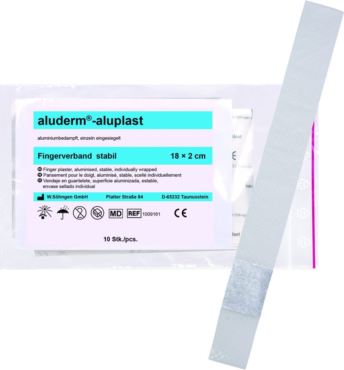 Söhngen Erste-Hilfe-Set Wundpflaster Fingerverband aluderm-aluplast stabil 18x2cm VE=10 Stück
