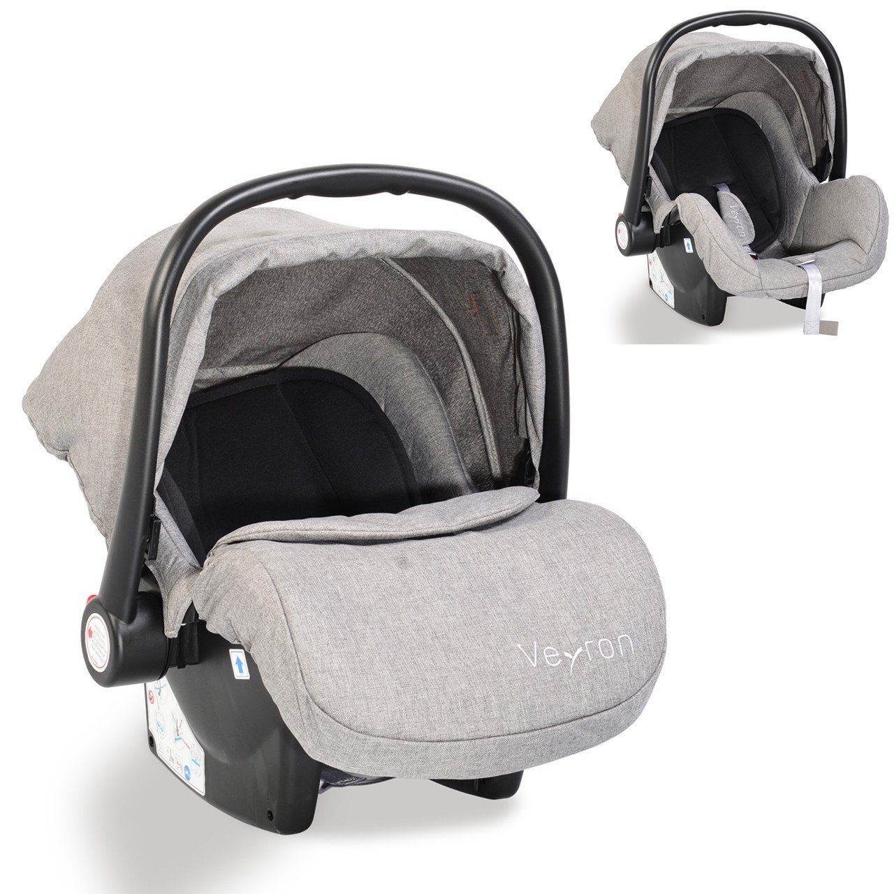 Kindersitz, Babyschale kg, Gruppe Veyron (0 bis: kg) -13 Adapter Moni Babyschale Sonnendach, 13 hellgrau 0+,