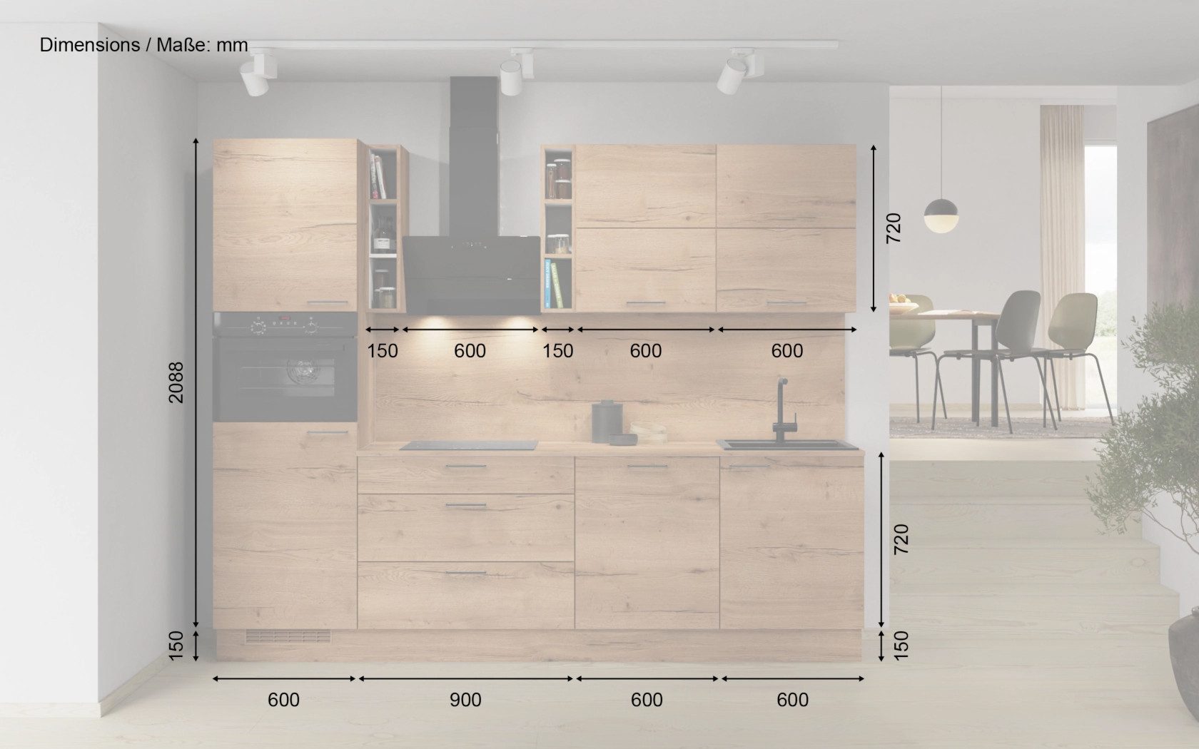 nobilia® Küchenzeile Bjoern, individuell anpassbar, gratis Küchenplanung mit Profis, (Breite 270 cm), vormontiert, wahlw. mit E-Geräten, inkl. Lieferung