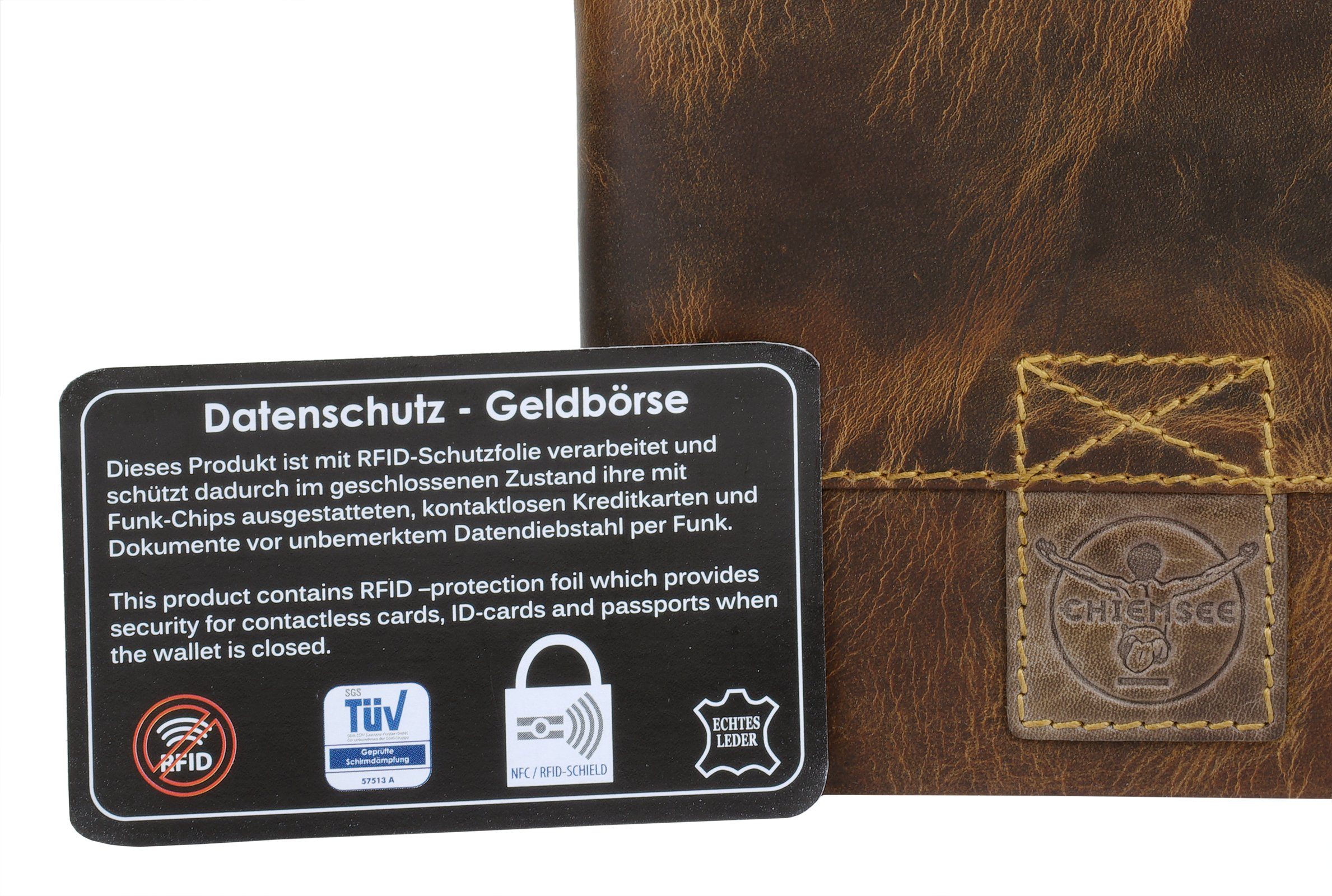 Chiemsee Geldbörse, echt Leder cognac