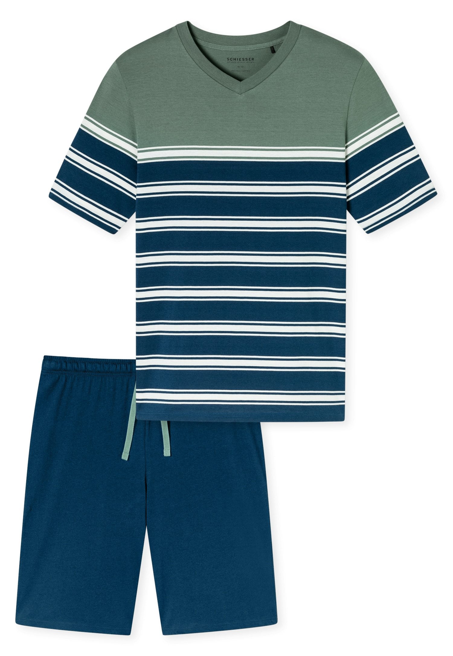 Schiesser Shorty "Casual Nightwear", (2 tlg.), Shorts in Uni mit Bindeband günstig online kaufen