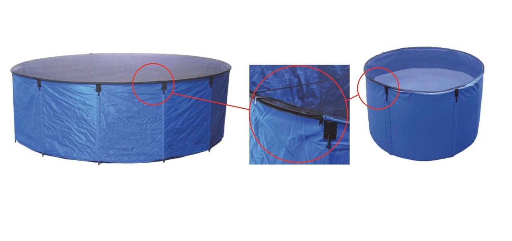 Aquarium Faltbecken Ø 180 x H 60 Flexi Bowl Hälterungsbecken Quarantänebecken