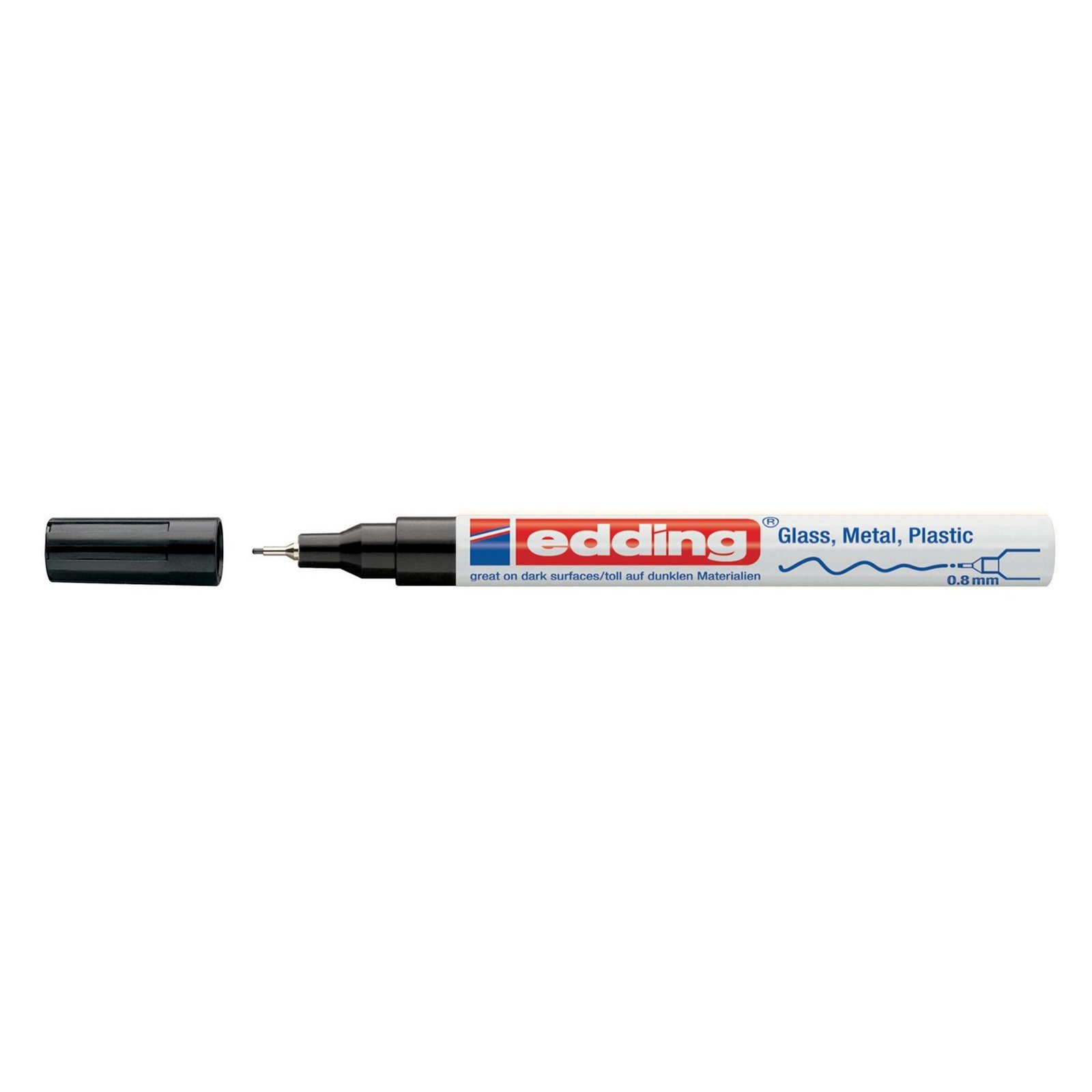 edding Glanzlack-Marker Marker edding Schwarz mm Permanentmarker (Stück, 1-tlg), 0,8 Lackstift 780,