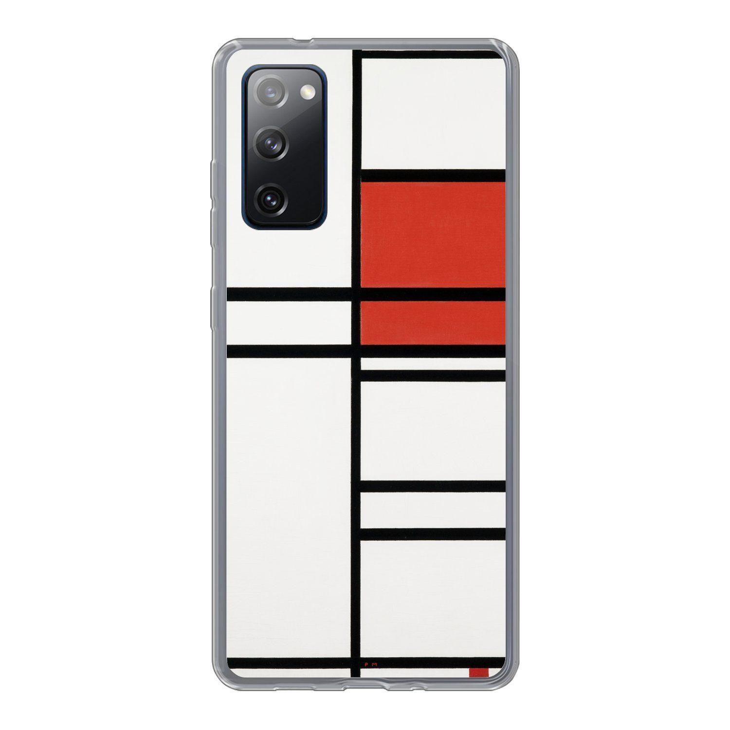 MuchoWow Handyhülle für Samsung Galaxy S20 FE Komposition mit Rot und Weiß - Piet Mondrian, Phone Case, Silikon, Schutzhülle Dünn