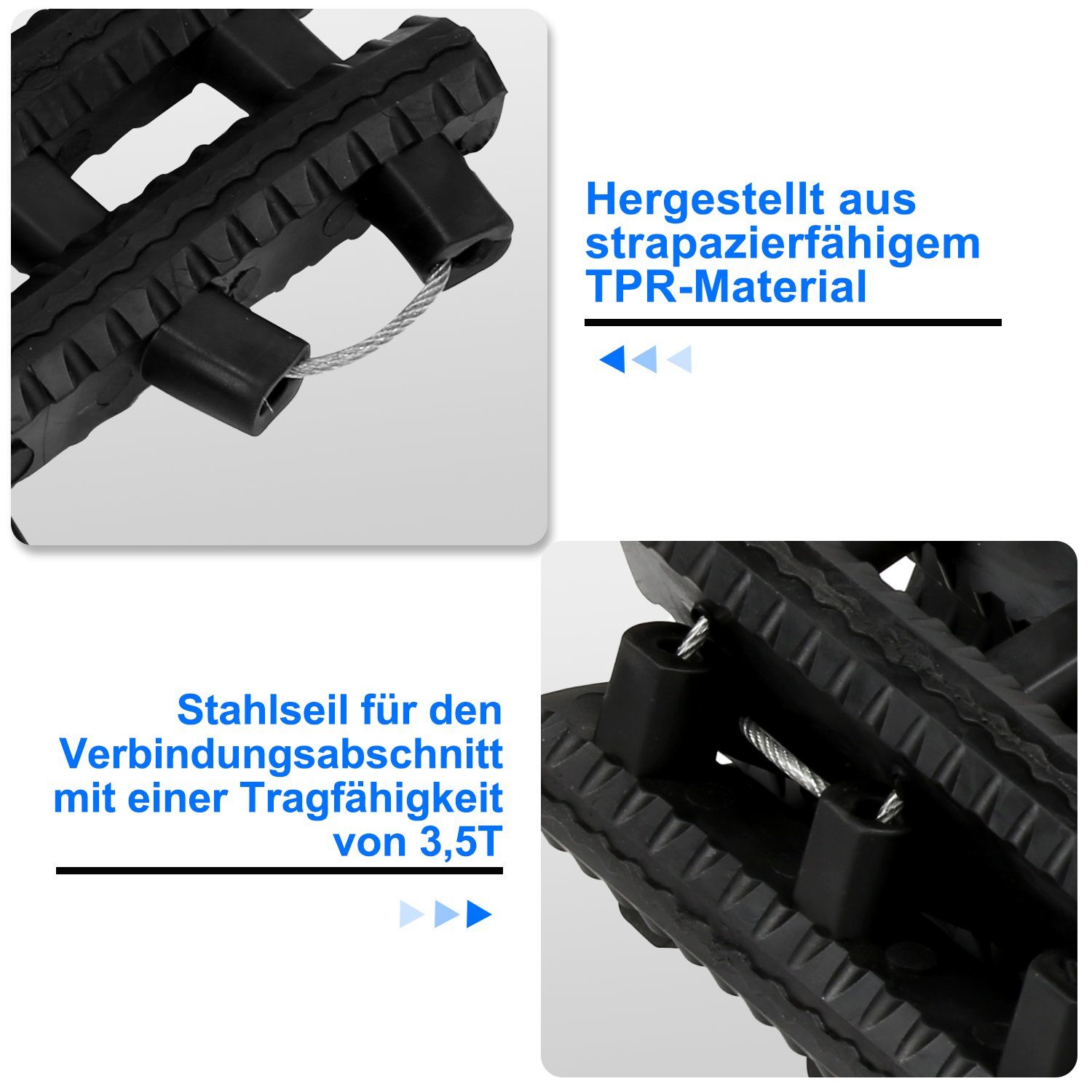 Clanmacy Schneeketten Anfahrhilfe Schneeketten 100cm, (Set, 2-St) für SUV, (2-tlg)