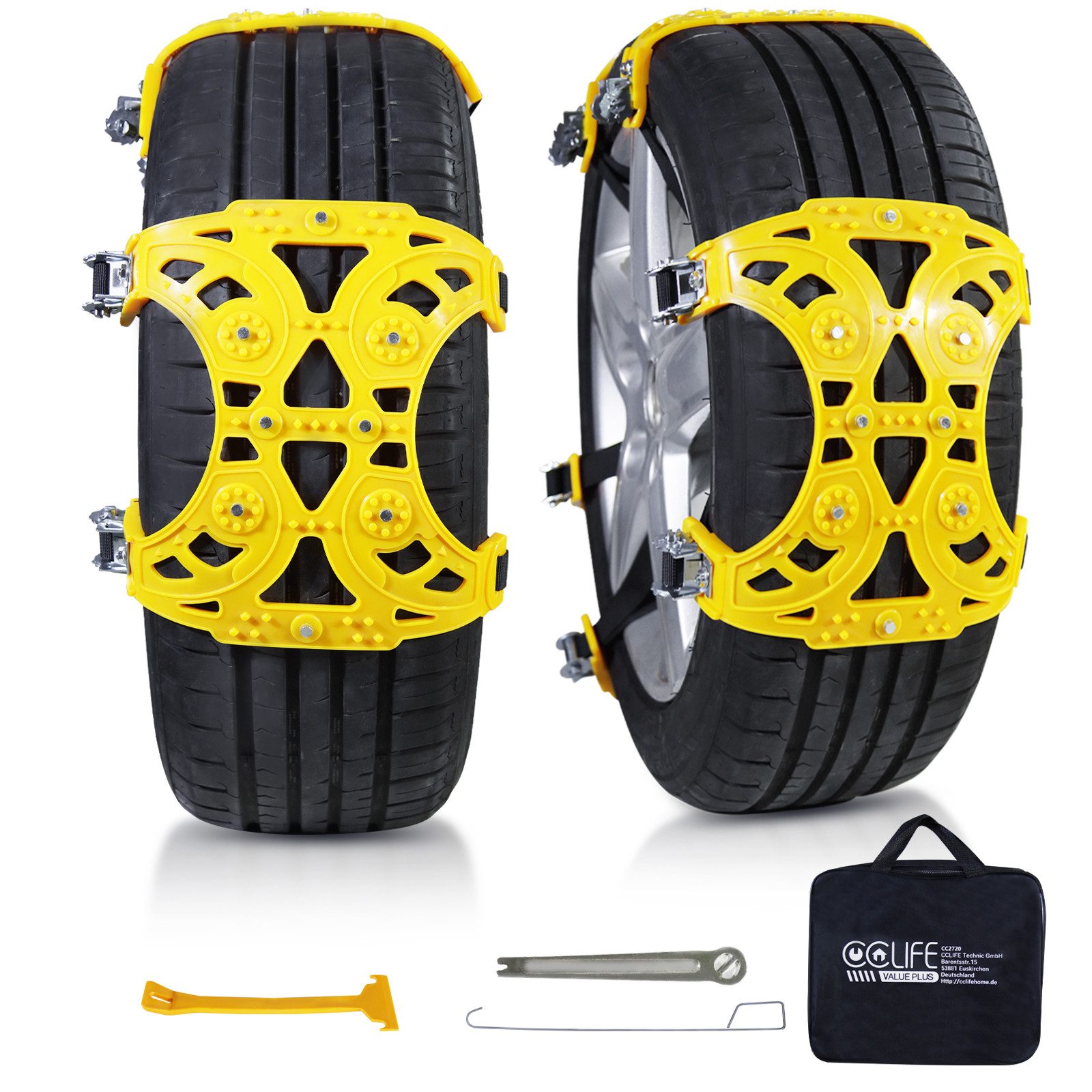 CCLIFE Снежные цепи 6 Stück Universal Снежные цепи Шиныketten für Шиныbreite 175-275mm, (Set, 6-tlg)