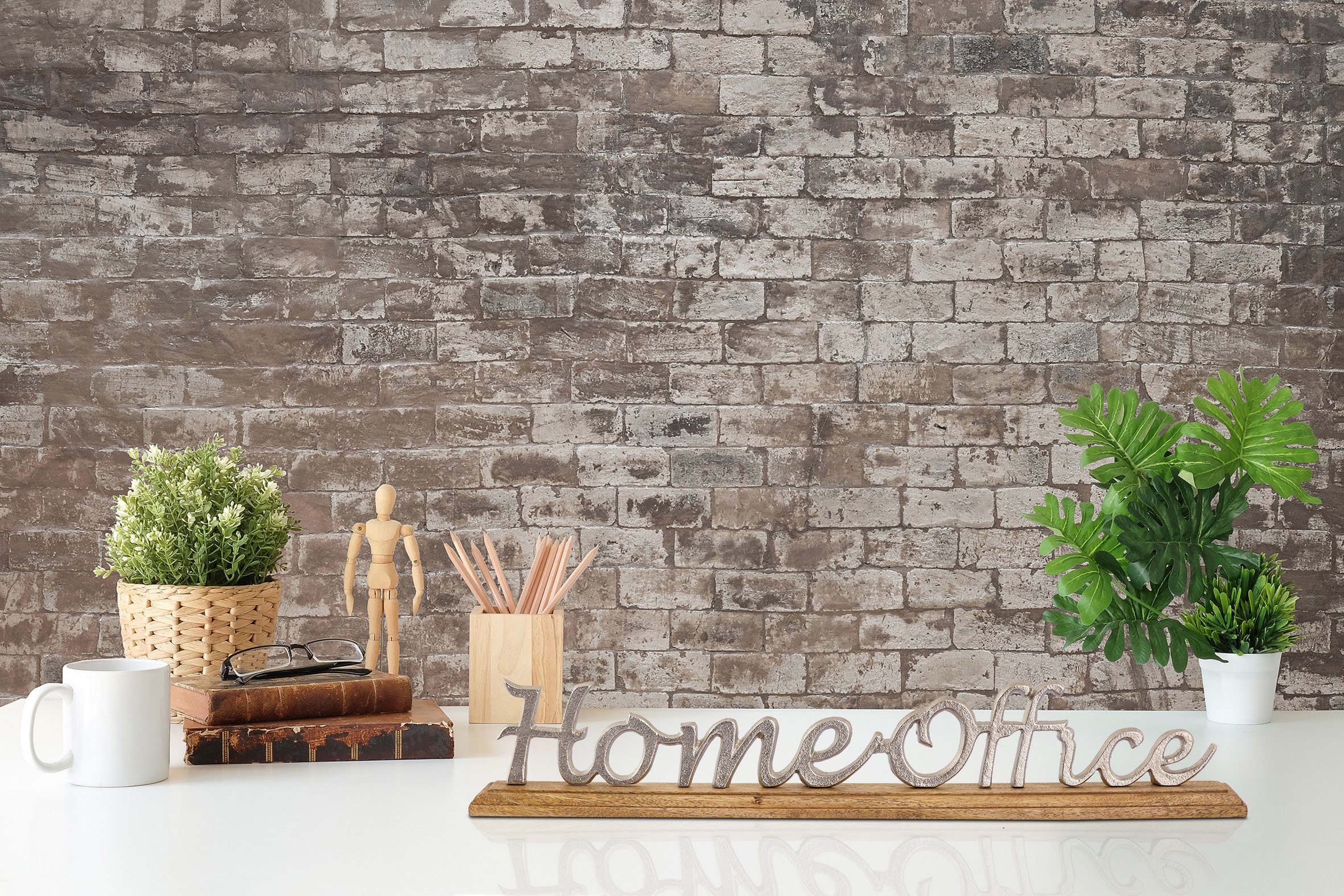 my home Deko-Schriftzug »Home Office« (1 Stück), aus Metall, auf Holz-HomeTrends