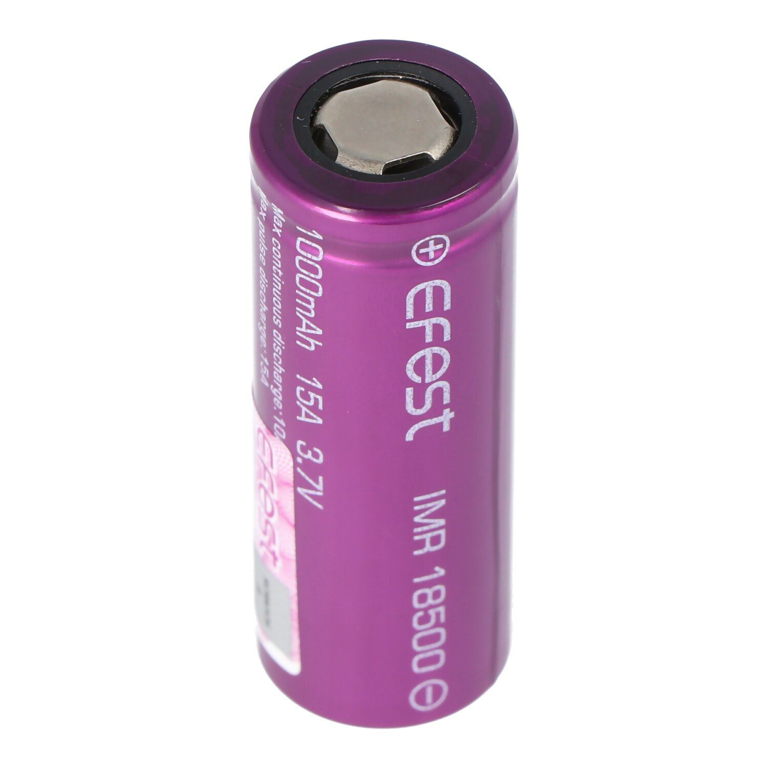 EFEST Efest Purple IMR18500 1000mAh 3,7V Pluspol flach, ungeschützt, Abmess Akku 1000 mAh (3,7 V)