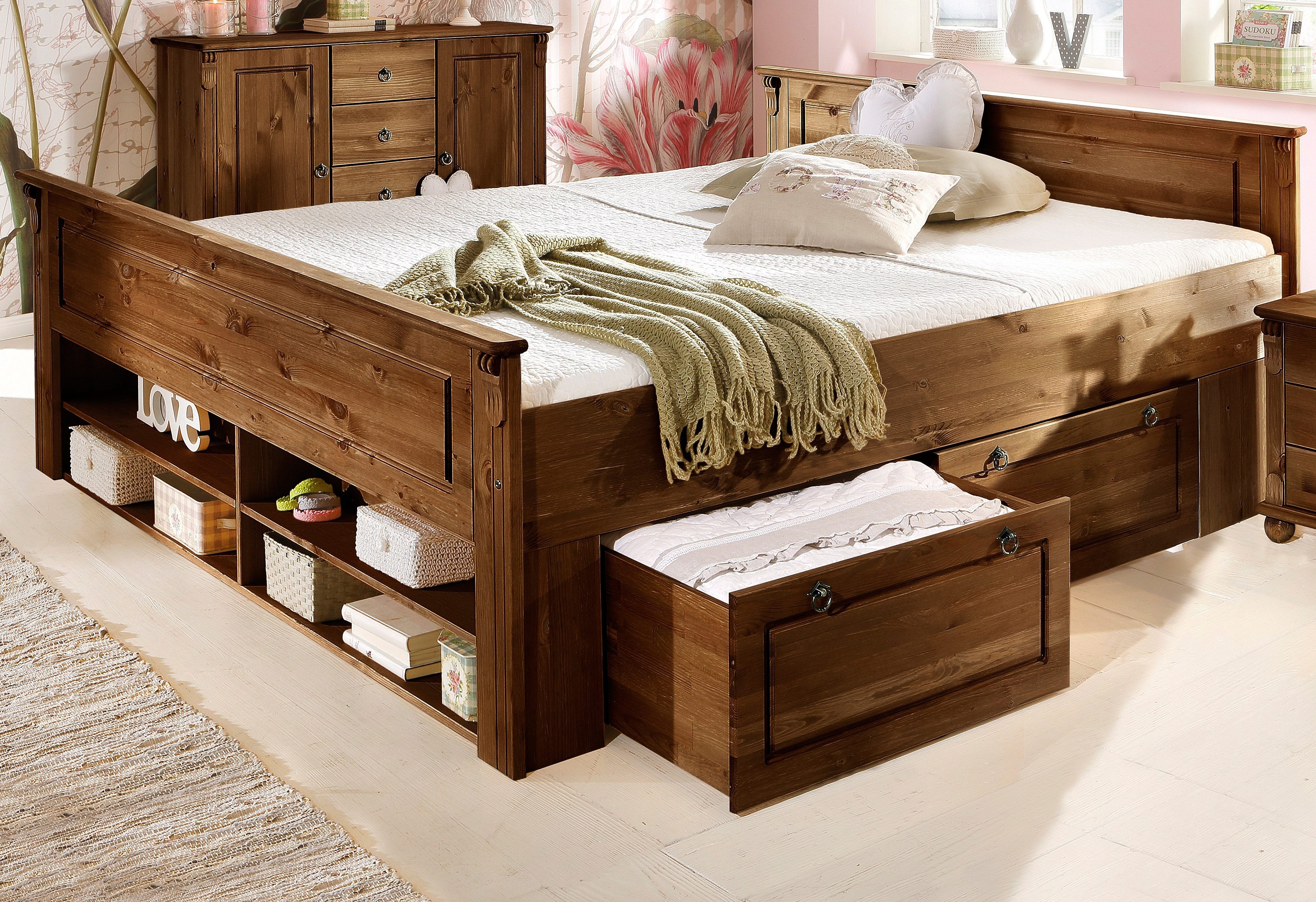 Massivholzbetten 180x200 mit Bettkasten online kaufen | OTTO