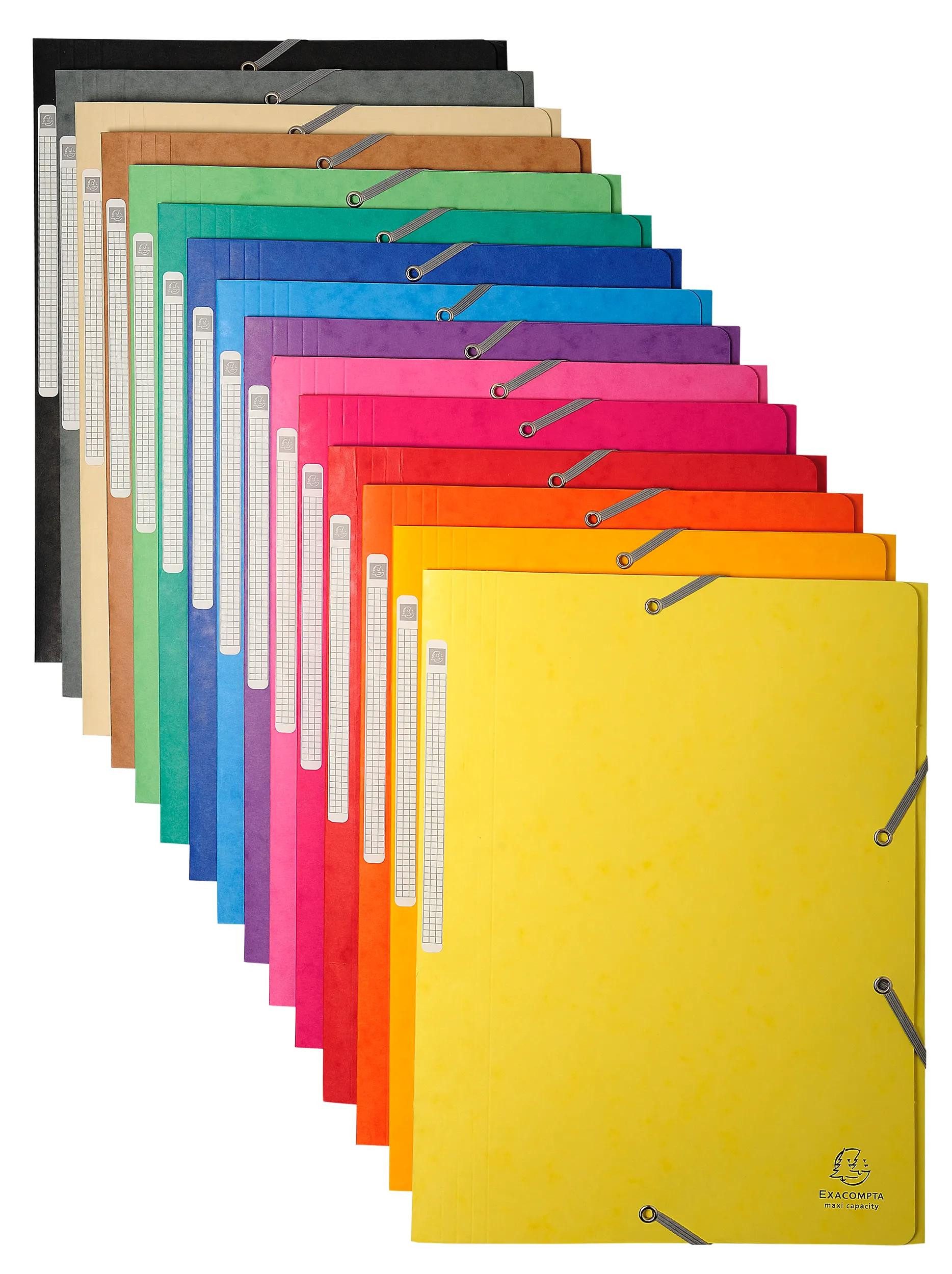 Organisationsmappe 50x Sammelmappe +Gummizug 3 Klappen Karton A4 MAXI sortiert 17100H