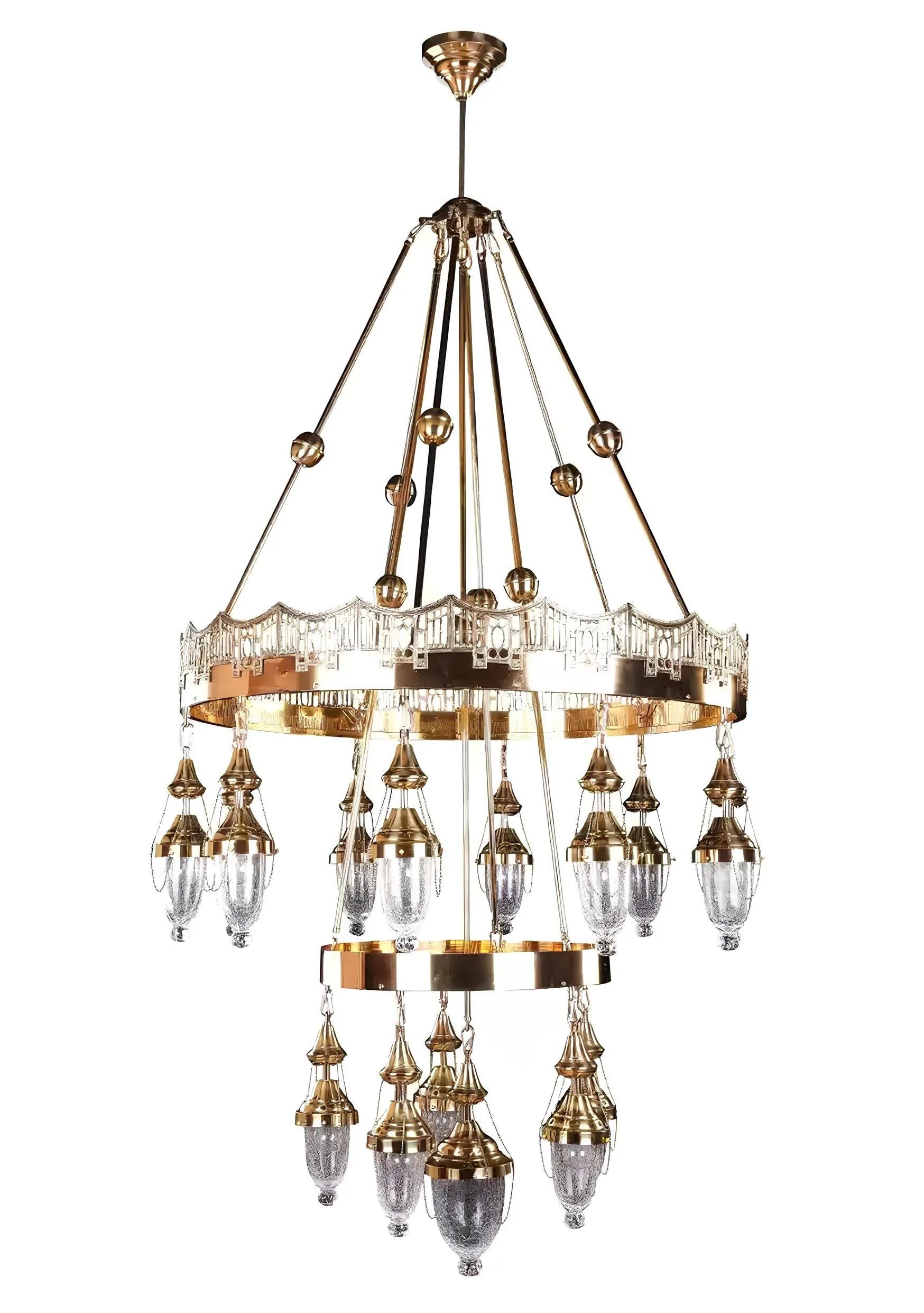 JVmoebel Hängeleuchte Kronleuchter aus Kristall in elegantem Design, Leuchtmittel wechselbar, Made in Europa