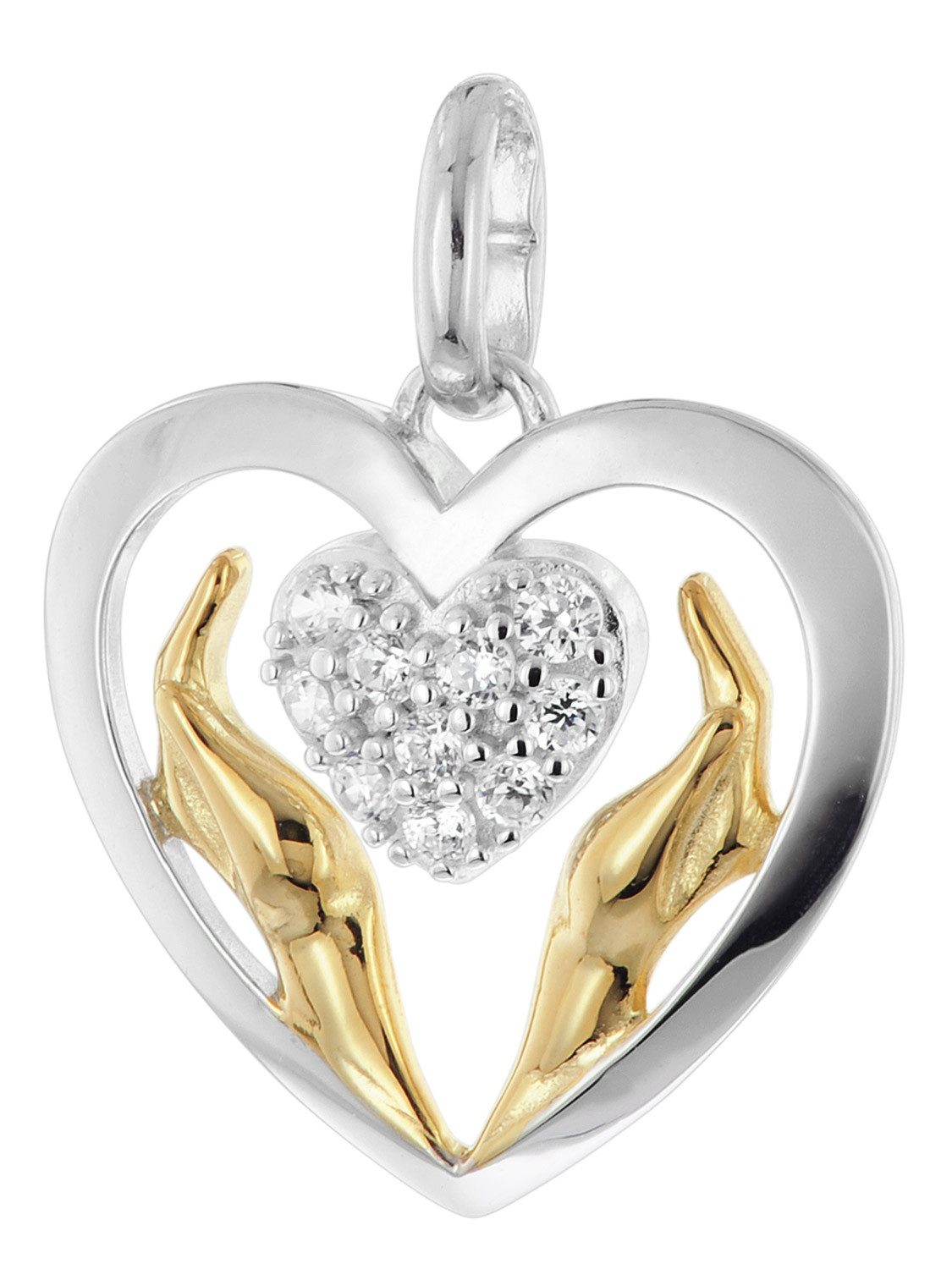 trendor Panzerkette mit Anhänger Dankbarkeit 925 Silber Bicolor günstig online kaufen