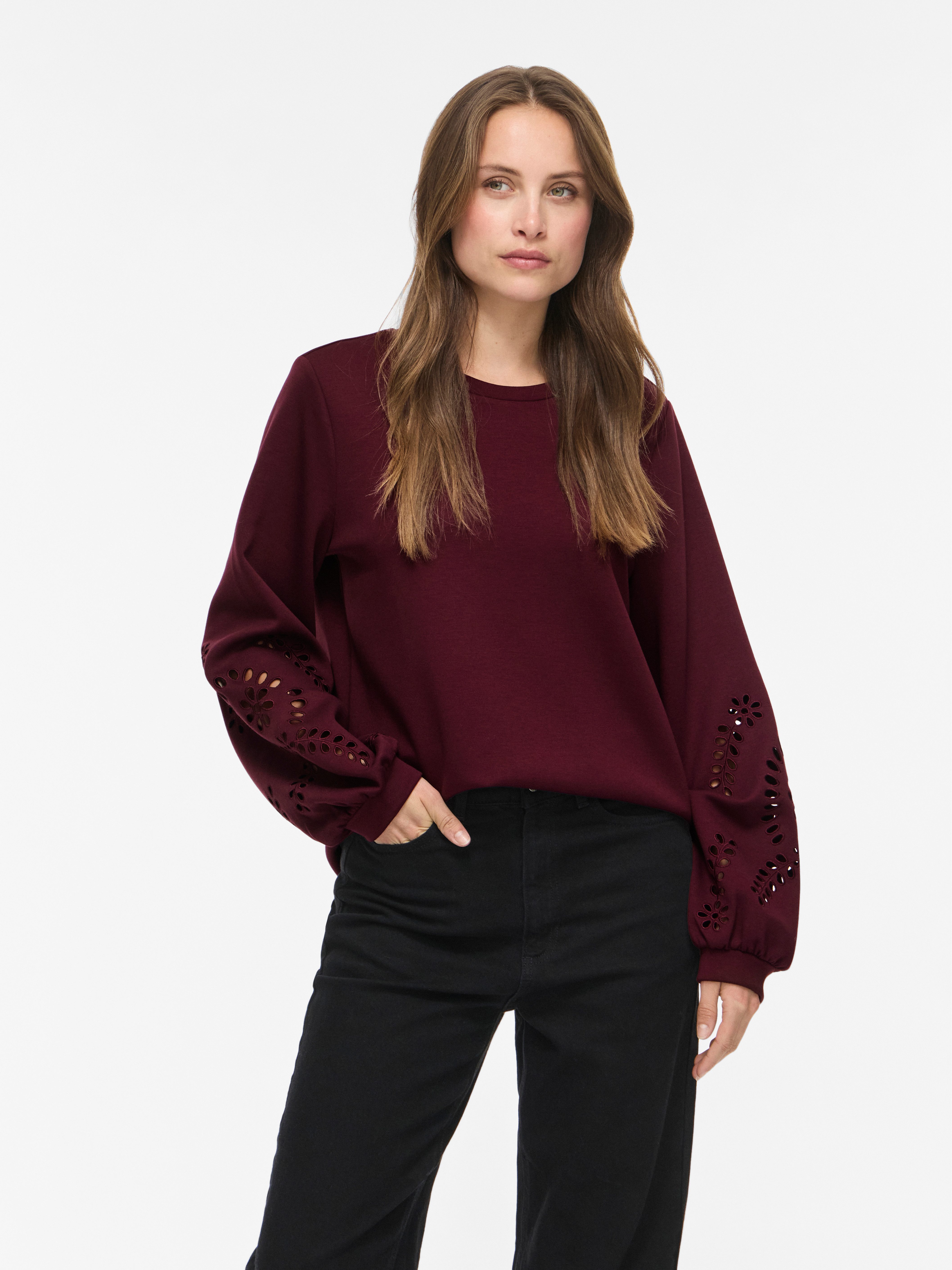 Vila Sweatshirt VISANDY L/S DETAIL SWEAT TOP - NOOS Viskosemischung, regular fit