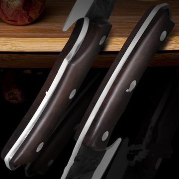 KingLux Ausbeinmesser Handgeschmiedete Hackmesser Küchenmesser Wikinger Messer