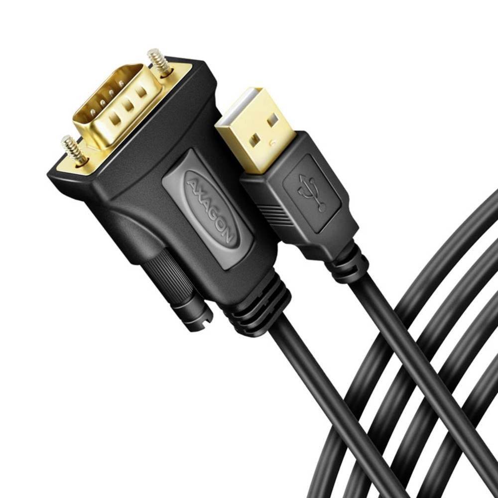 AXAGON Adapterkabel, RS-232 COM-Port auf USB 2 - FT232RL-Chip ADS-1PQN USB-Adapter