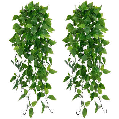 Kunstpflanze 2 Stück Künstliche Hängepflanze, Gefälschte Ivy Hängende Girlanden, zggzerg, 2
