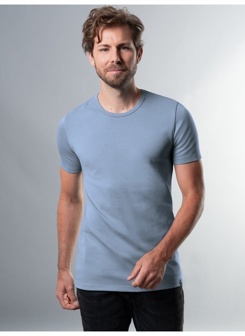 Trigema T-Shirt TRIGEMA T-Shirt aus Baumwolle/Elastan pearl-blue