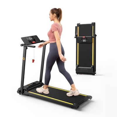 OKWISH Laufband Profi Elektrisches Laufband Fitness Treadmill Sports Zuhause 1-10 km/h (Trainingspfade klappbar und kompakt verstaubar, Halterung für Handy und Pad, mit 12 Programs, UREVO), Walking pad für Zu hause