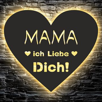 LEON FOLIEN LED Dekofigur Mama Mutti Mutter Led Muttertag Dekoration in Buche # 12